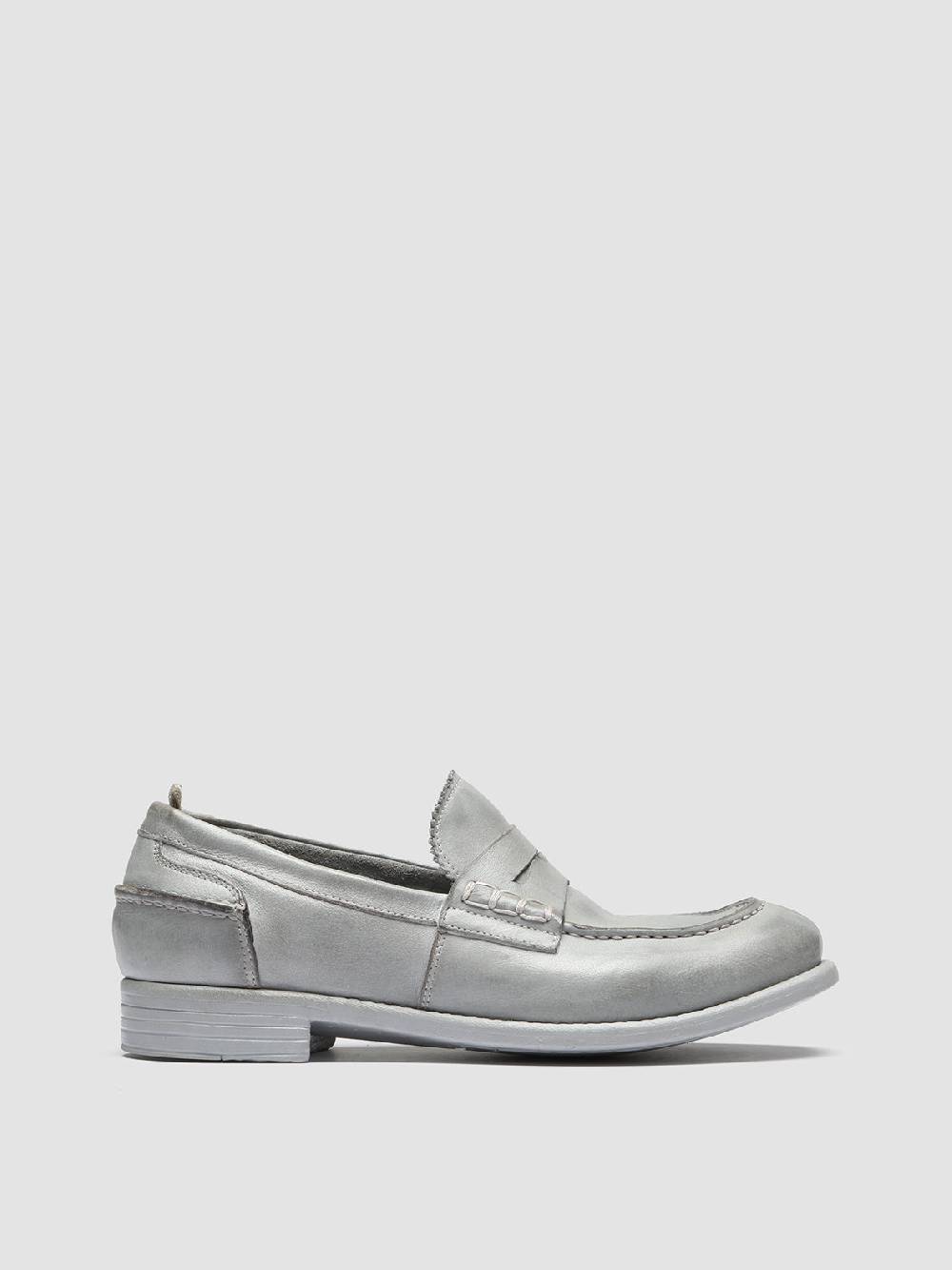 Officine Creative CALIXTE 042 Mocassini Penny in Pelle Grigia Comprare a buon mercato