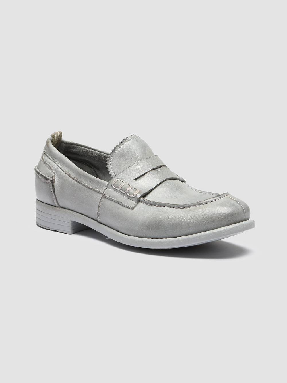 Officine Creative CALIXTE 042 Mocassini Penny in Pelle Grigia Comprare a buon mercato