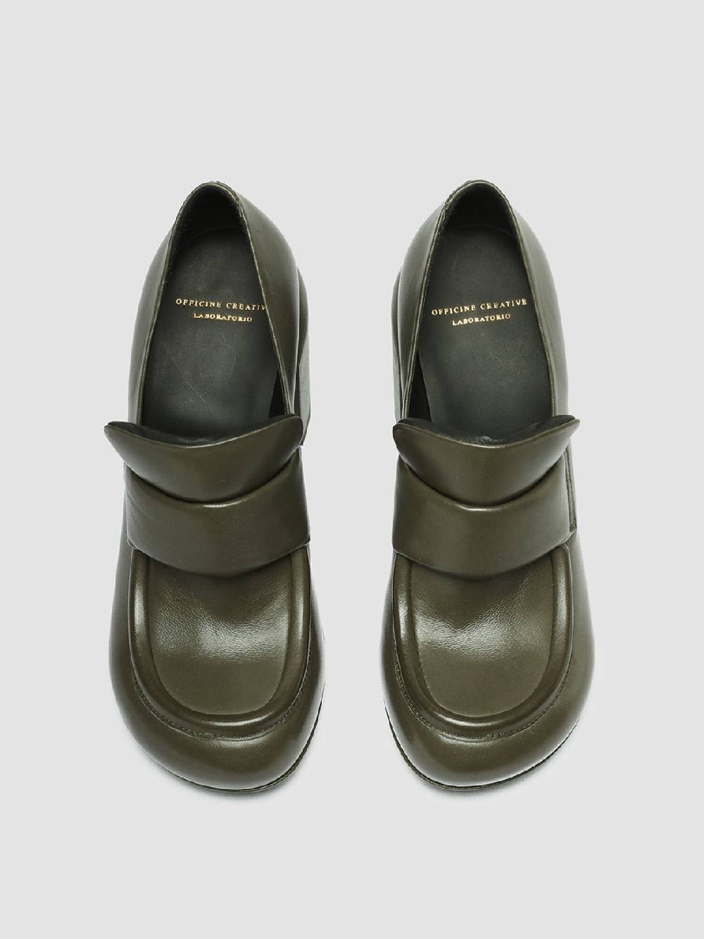 Officine Creative ESTHER 018 Mocassini Penny in Pelle Verde Offerta esclusiva