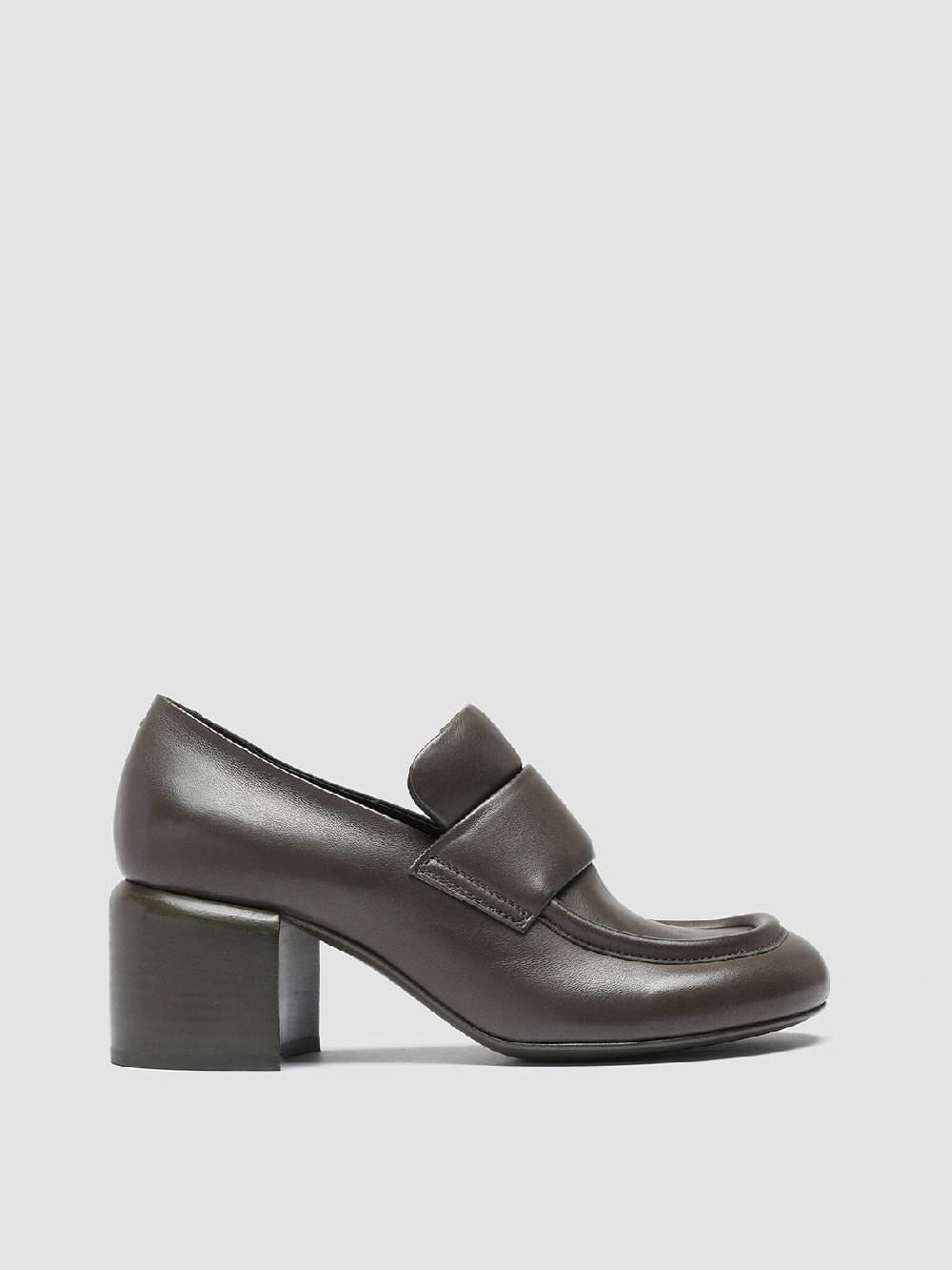 Officine Creative ETHEL 001 Mocassini Penny in Pelle Verde Cyber Monday
