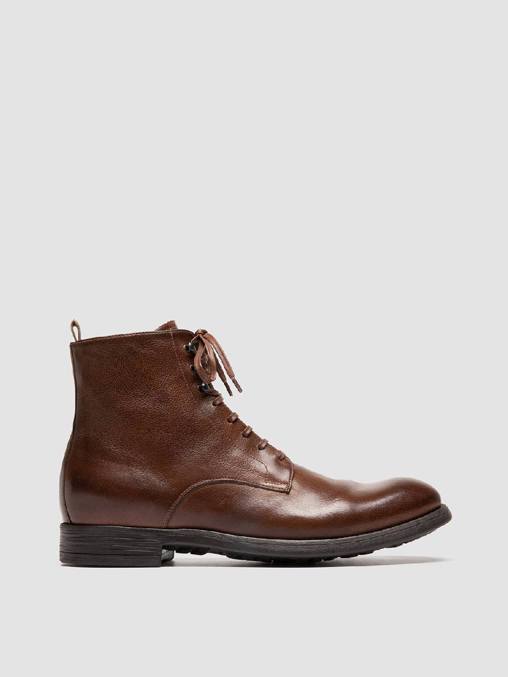 Officine Creative CHRONICLE 004 Stivali Stringati in Pelle Marrone Offerta temporanea