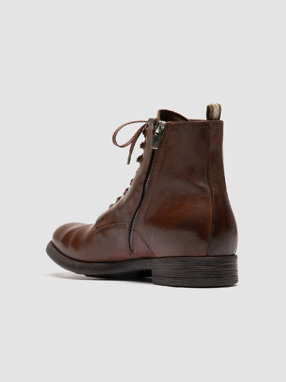 Officine Creative CHRONICLE 004 Stivali Stringati in Pelle Marrone Offerta temporanea
