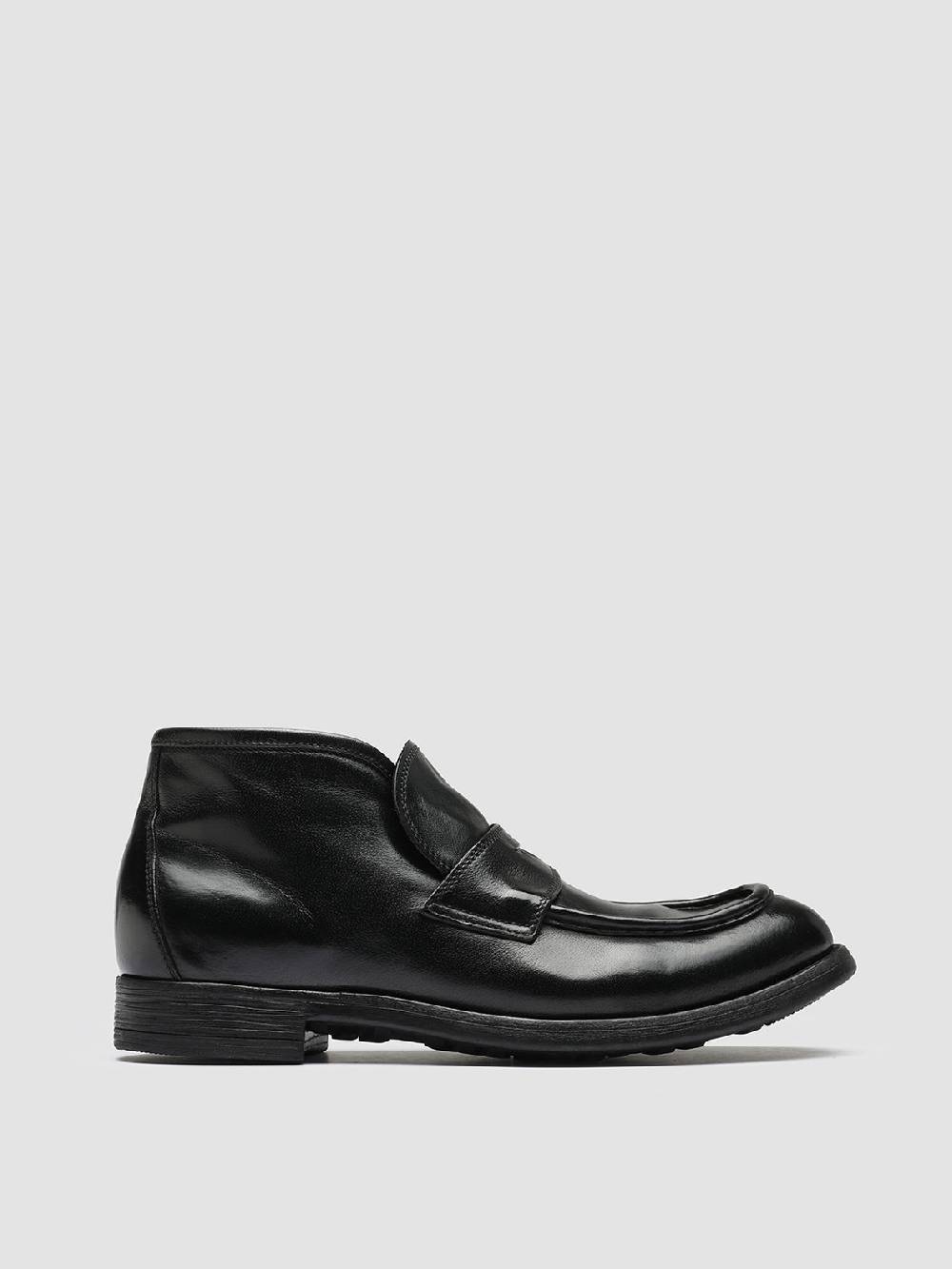 Officine Creative CHRONICLE 027 Stivaletti in Pelle Nera Offerte esclusive