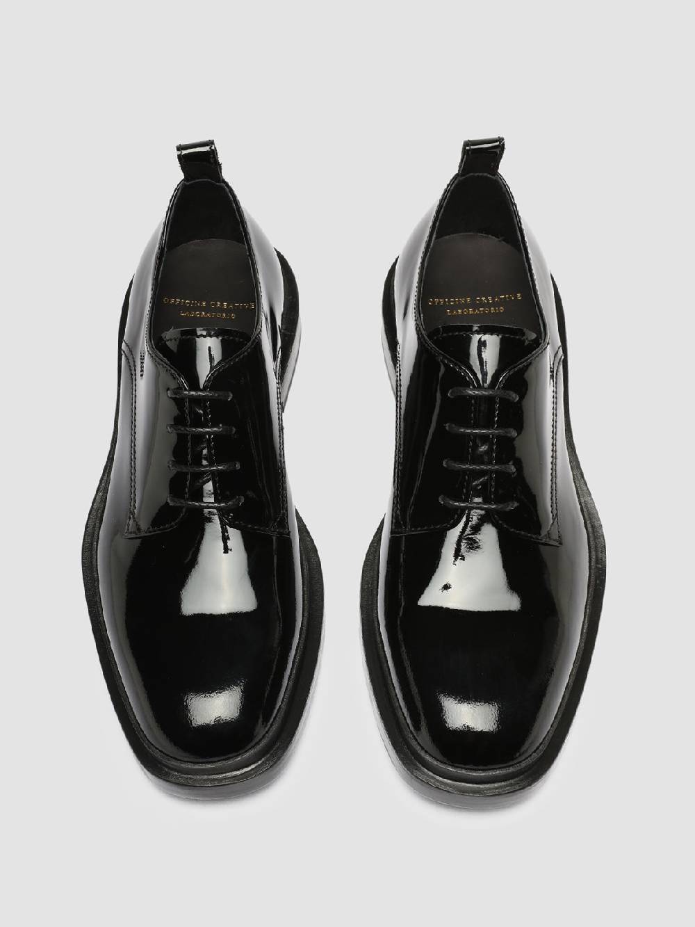 Officine Creative CONCRETE 003 Derby in Pelle Nera Lightning offer