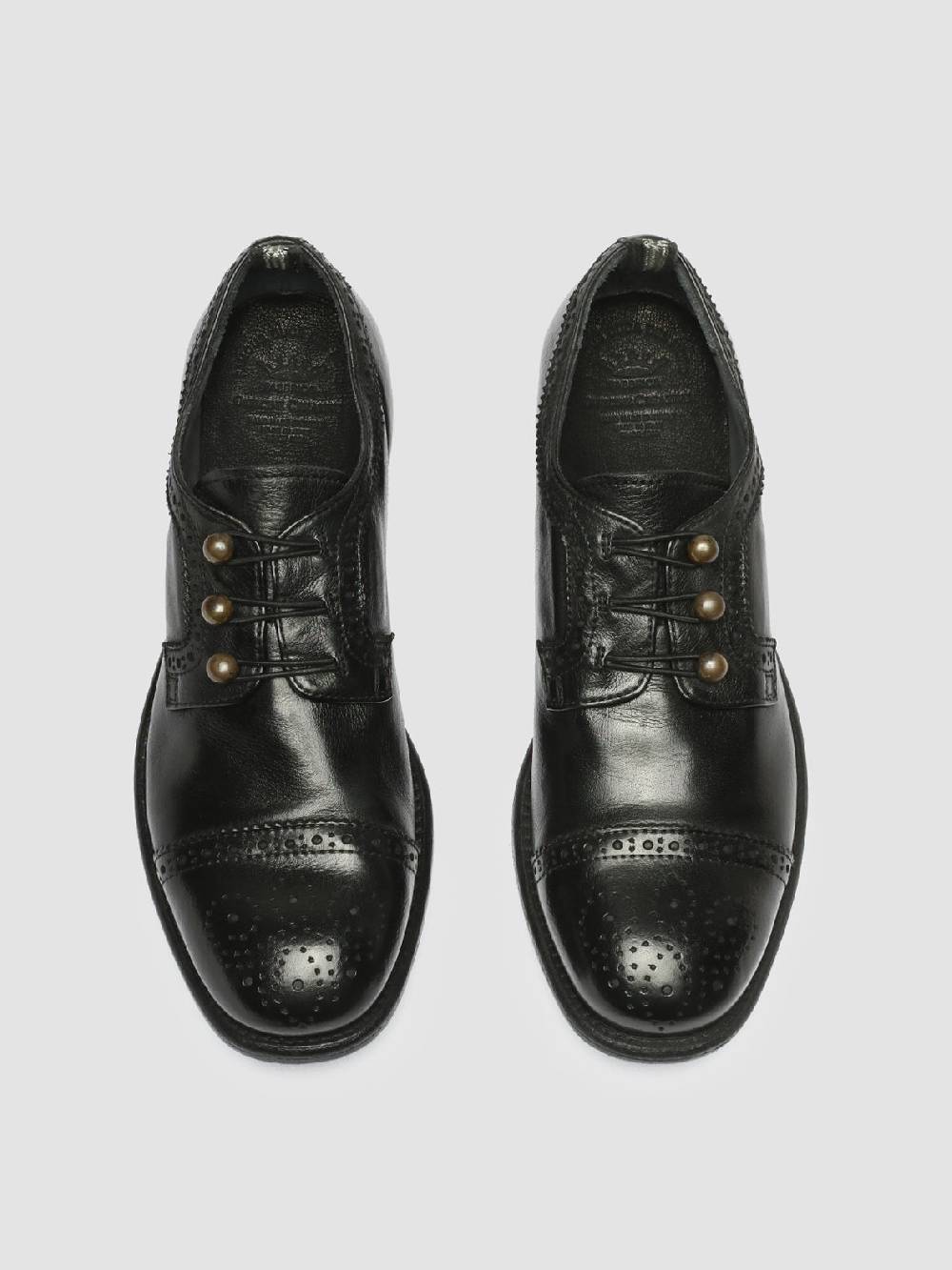 Officine Creative CALIXTE 022 Derby con Motivo Brogue in Pelle Nera Ultimo giorno