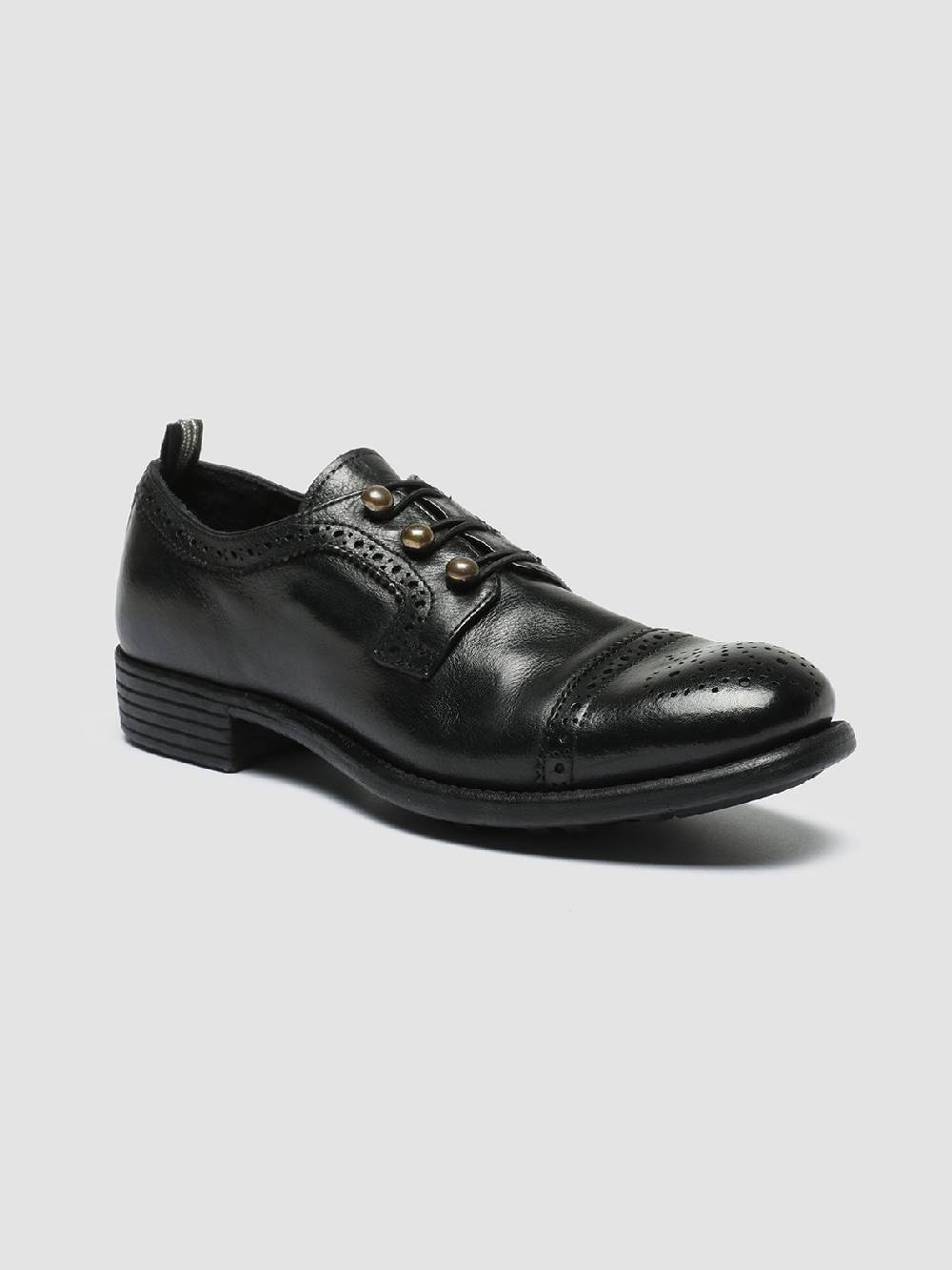 Officine Creative CALIXTE 022 Derby con Motivo Brogue in Pelle Nera Ultimo giorno