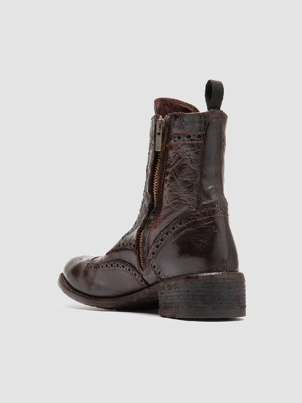 Officine Creative LISON 058 Stivali con Zip in Pelle Marrone Fino al 50% di sconto