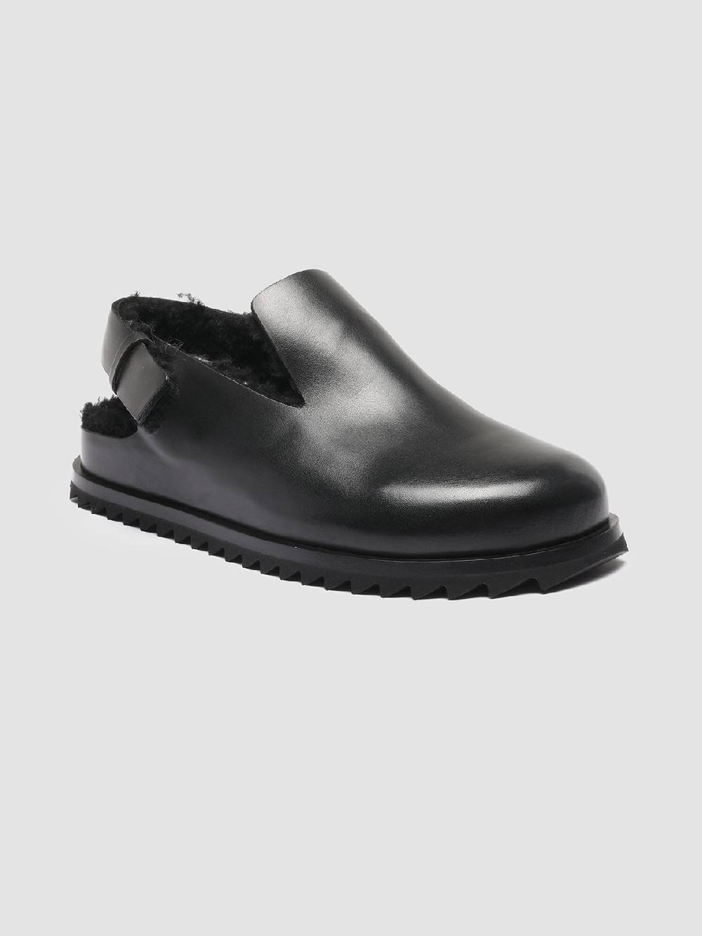 Officine Creative PELAGIE D’HIVER 004 Pump Slingback in Pelle Nera e Montone Fino al 65% di sconto