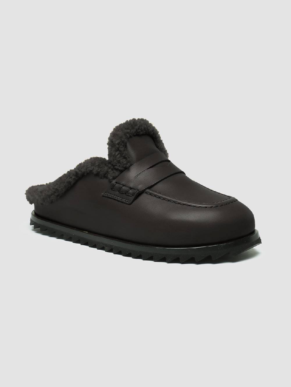 Officine Creative PELAGIE D’HIVER 007 Sabot in Pelle Marrone e Montone Only for today