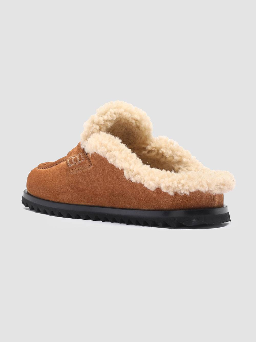 Officine Creative PELAGIE D’HIVER 007 Sabot in Pelle Scamosciata Marrone e montone Offerta speciale della fabbrica