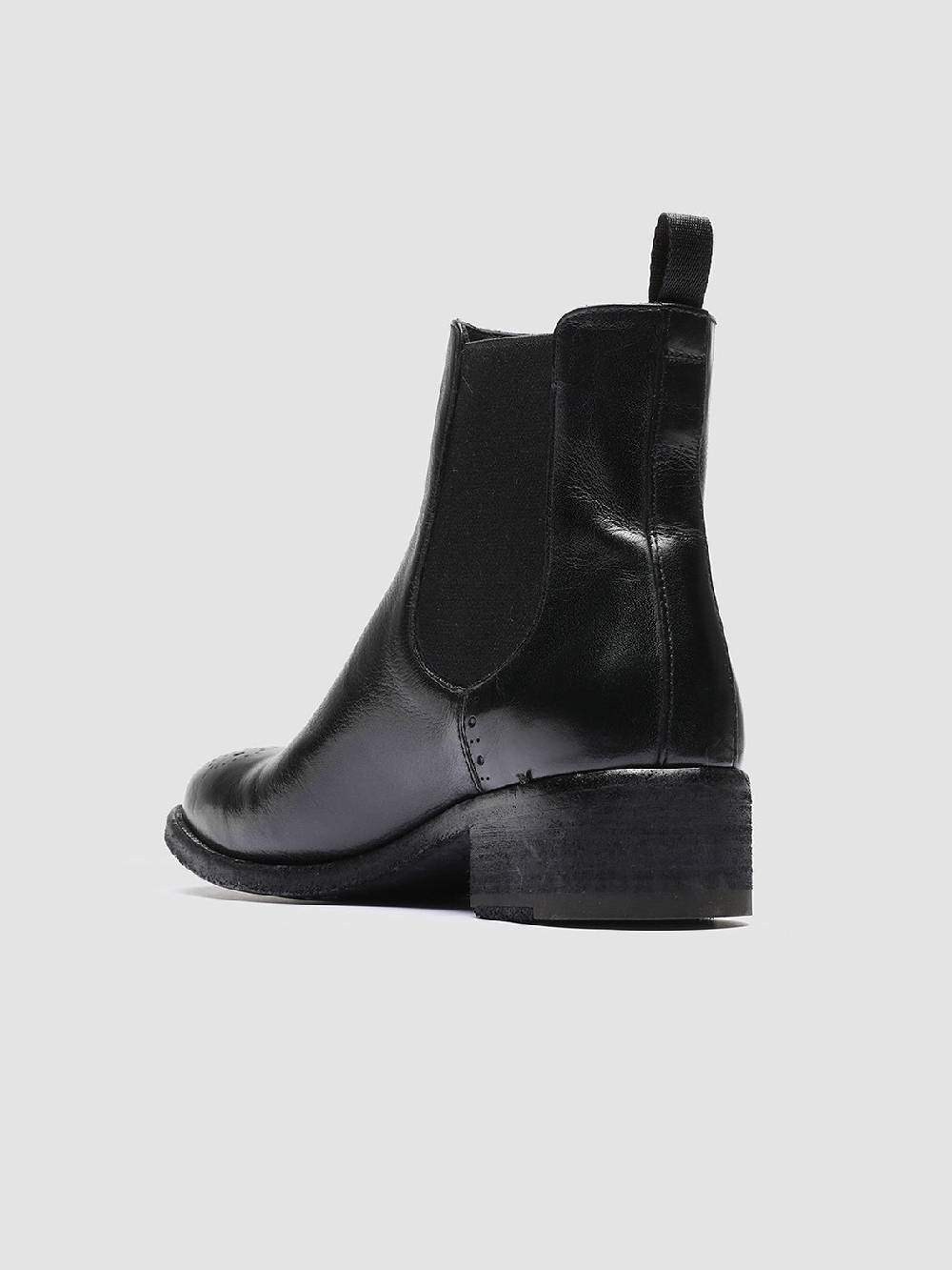 Officine Creative SELINE 002 Stivaletti Chelsea in Pelle Nera Sostegno trimestrale