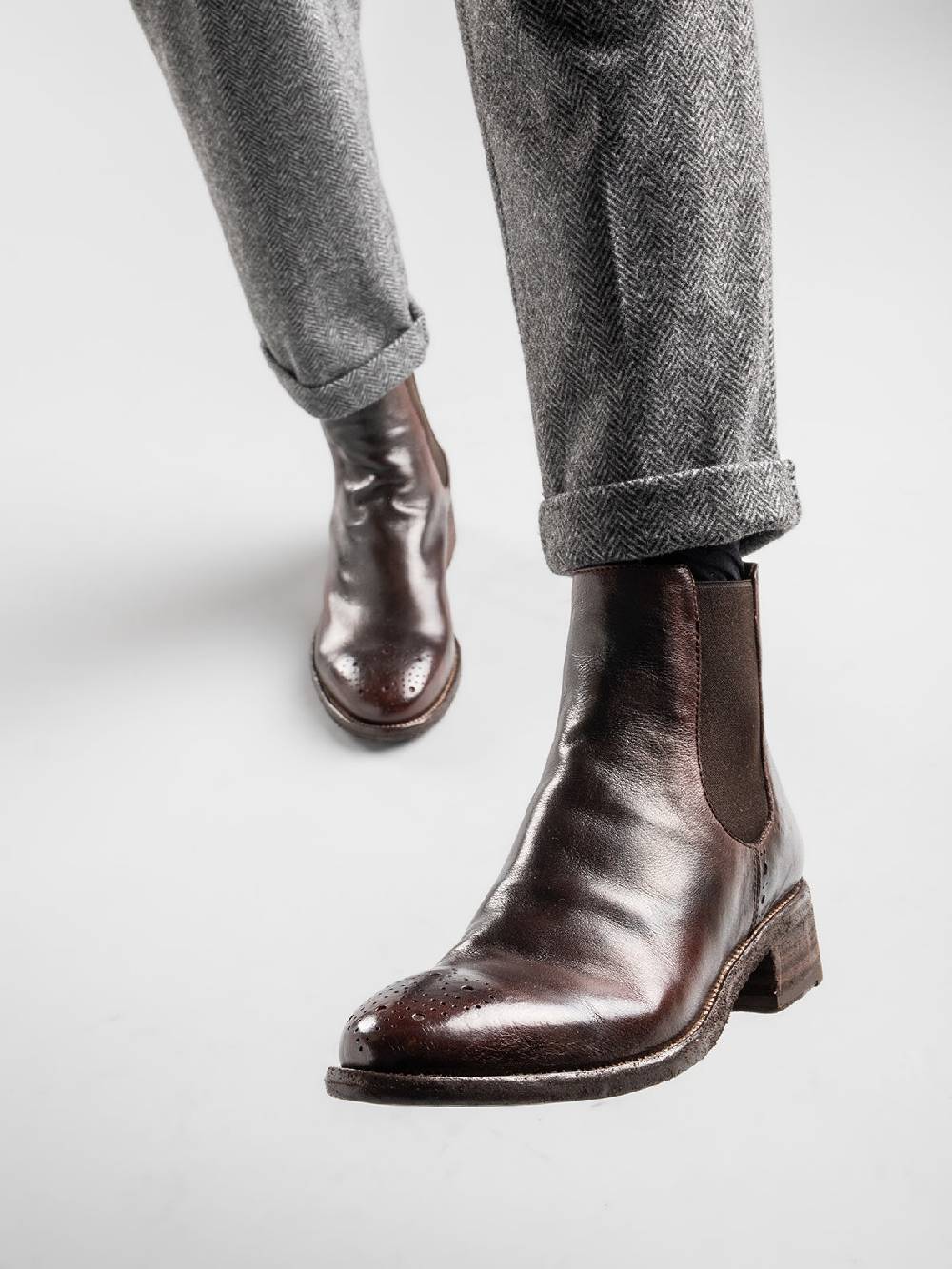 Officine Creative SELINE 002 Stivaletti Chelsea in Pelle Nera Sostegno trimestrale
