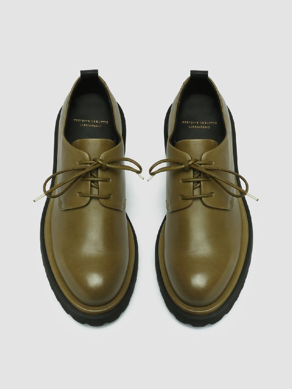 Officine Creative TONAL 100 Derby in Pelle Verde Black Friday Prezzi