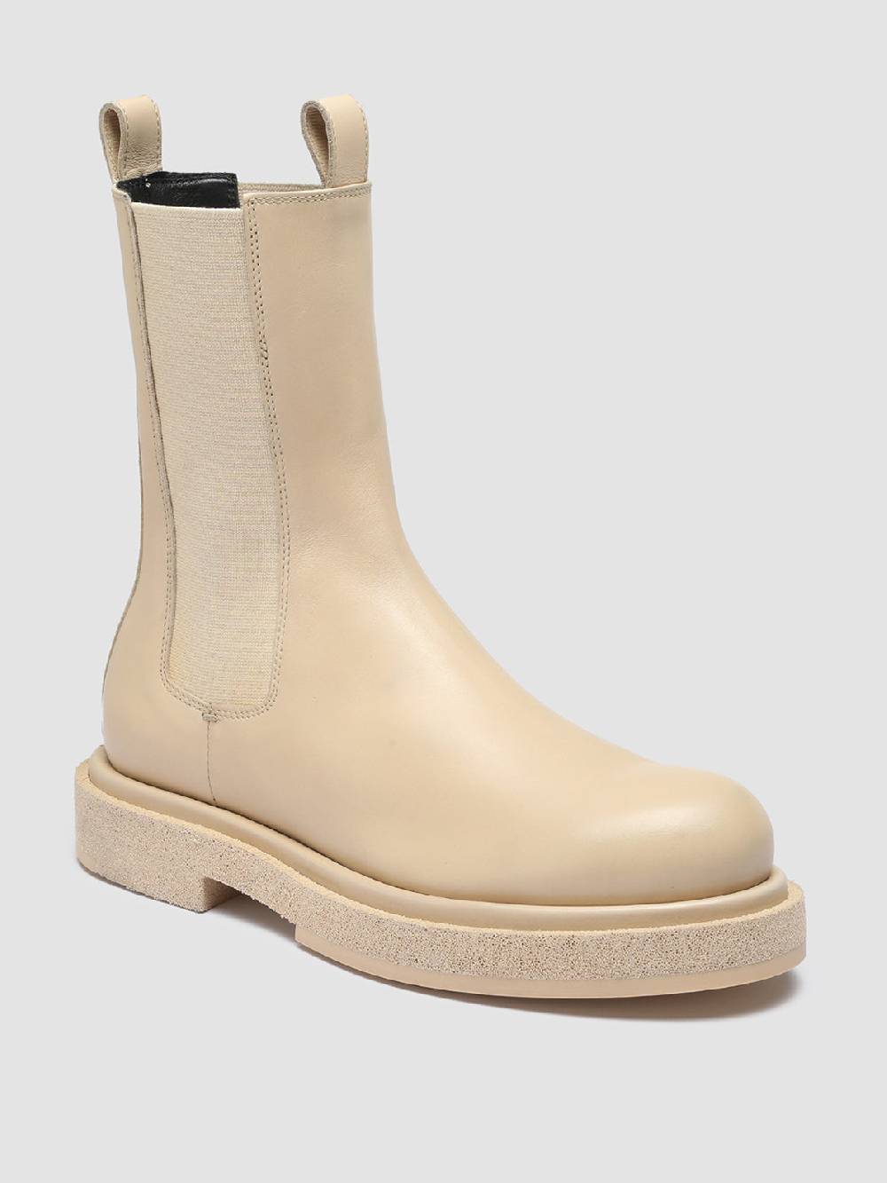Officine Creative TONAL 105 Stivaletti Chelsea in Pelle Avorio Duty-free