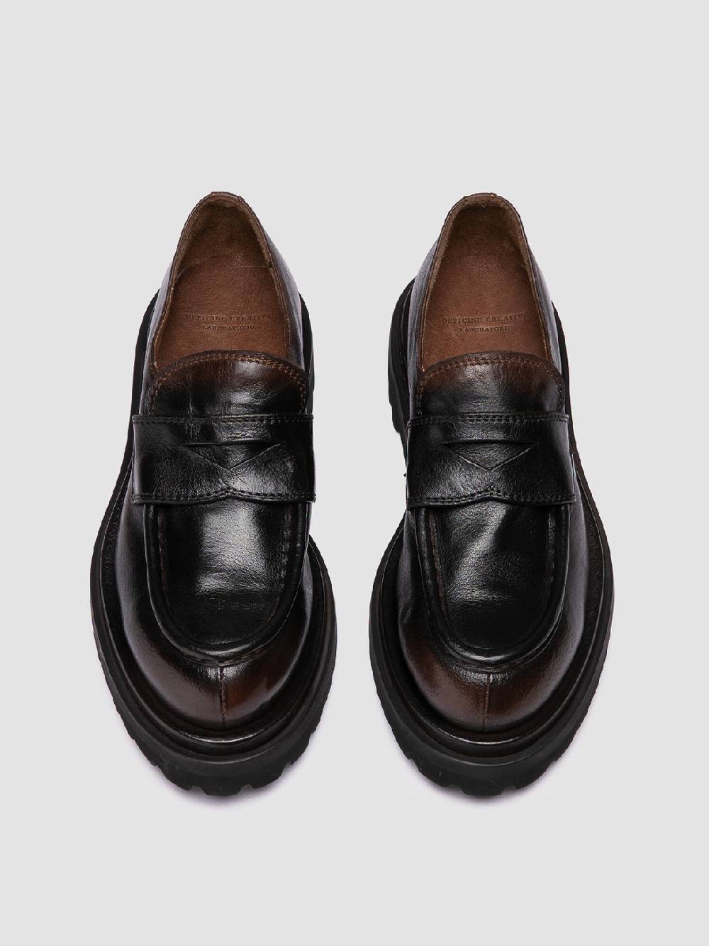 Officine Creative WISAL DD 101 Mocassini in Pelle Marrone 50% di sconto per tempo limitato