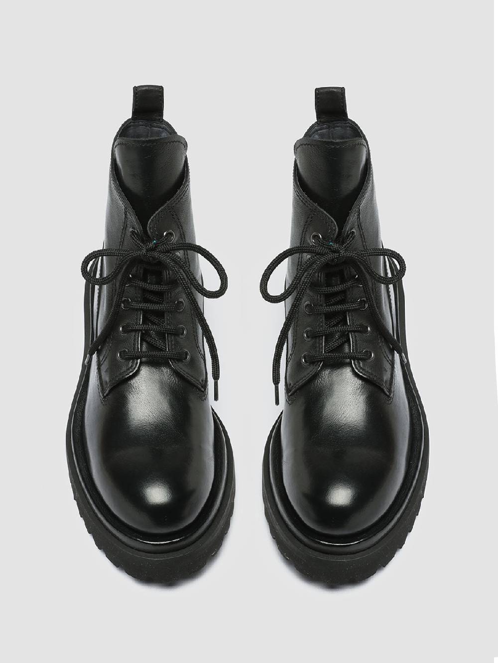 Officine Creative WISAL DD 105 Stivali stringati in Pelle Nera Sconti questo mese