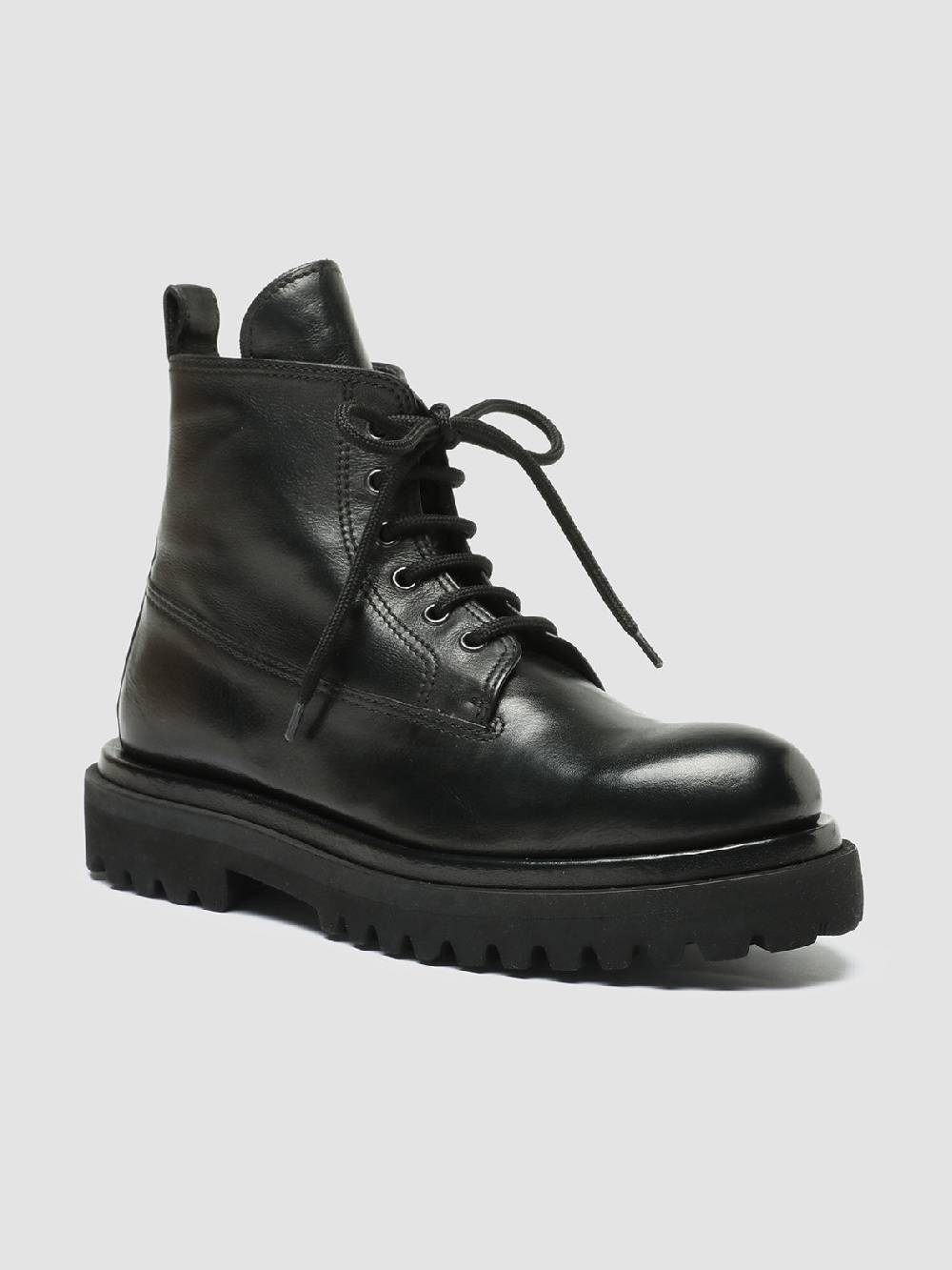 Officine Creative WISAL DD 105 Stivali stringati in Pelle Nera Sconti questo mese