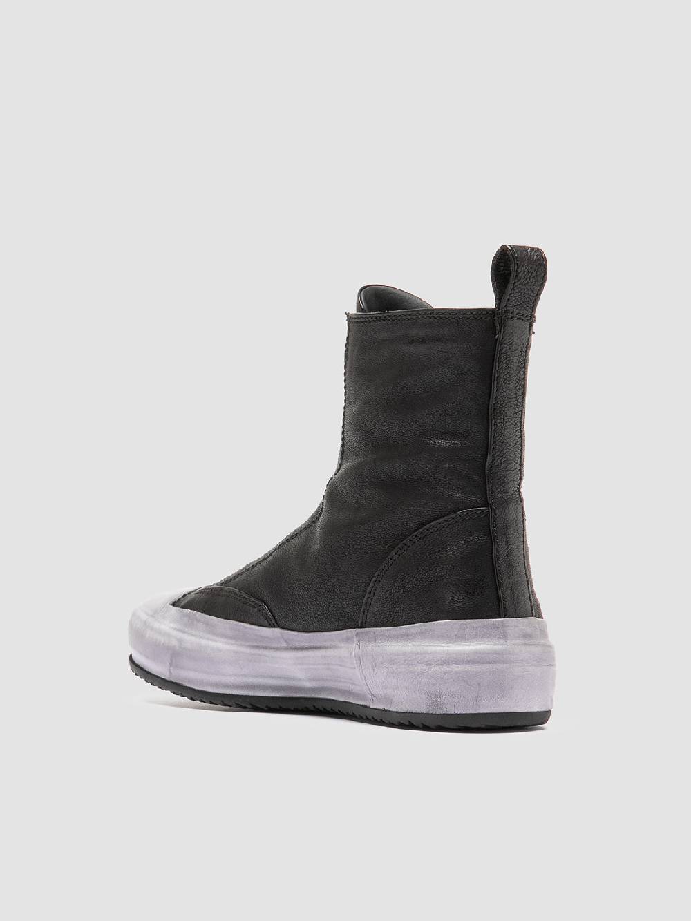 Officine Creative MES 109 Sneaker Alte in Pelle Nera Italia