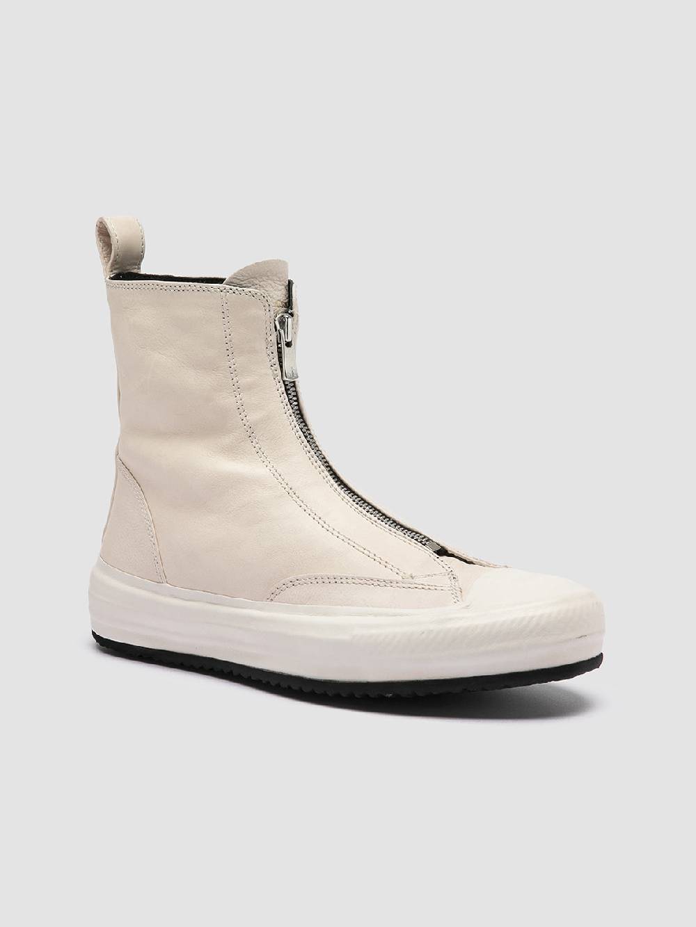 Officine Creative MES 109 Sneaker Alte in Pelle Avorio In Linea