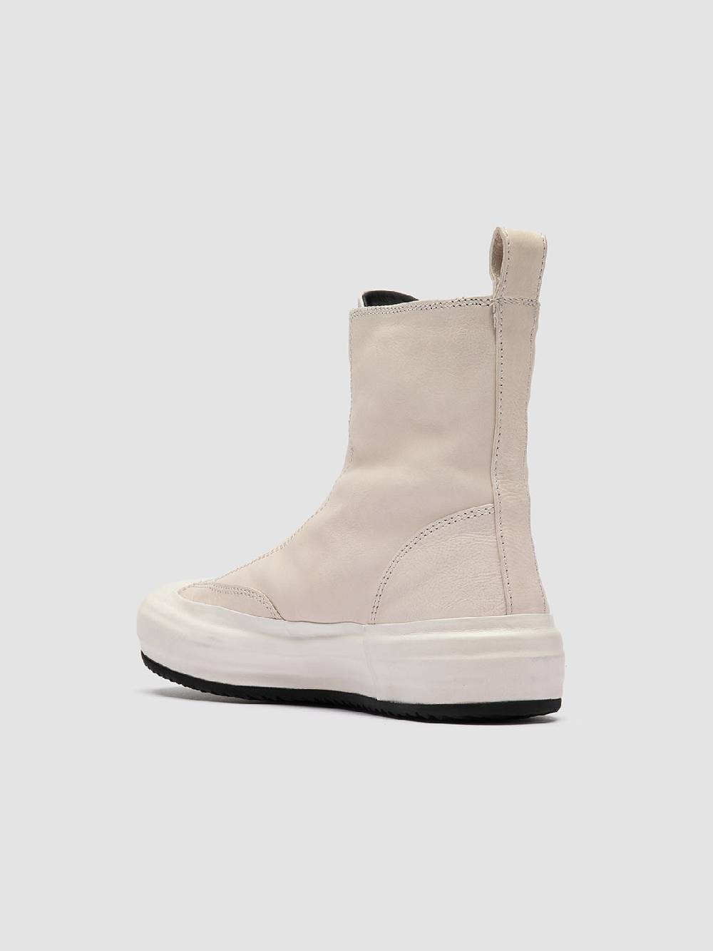 Officine Creative MES 109 Sneaker Alte in Pelle Avorio In Linea