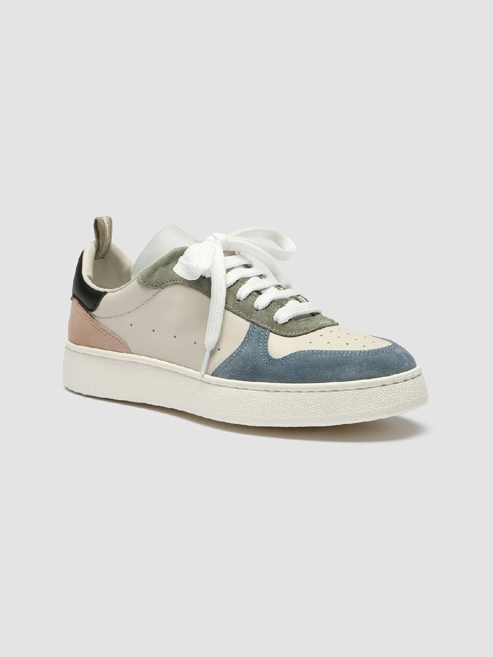 Officine Creative MOWER 110 Sneakers in Pelle e Camoscio Bianco Qualità