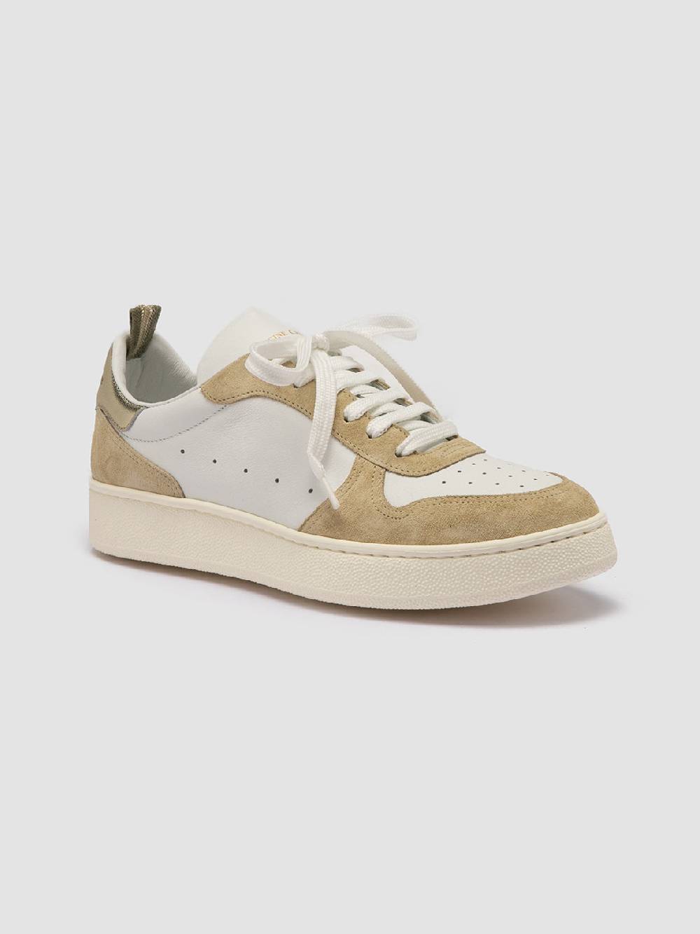 Officine Creative MOWER 110 Sneakers Basse in Pelle e Camoscio Bianca Vendita