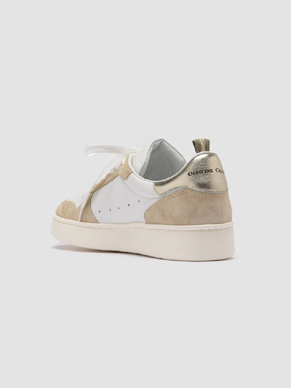Officine Creative MOWER 110 Sneakers Basse in Pelle e Camoscio Bianca Vendita
