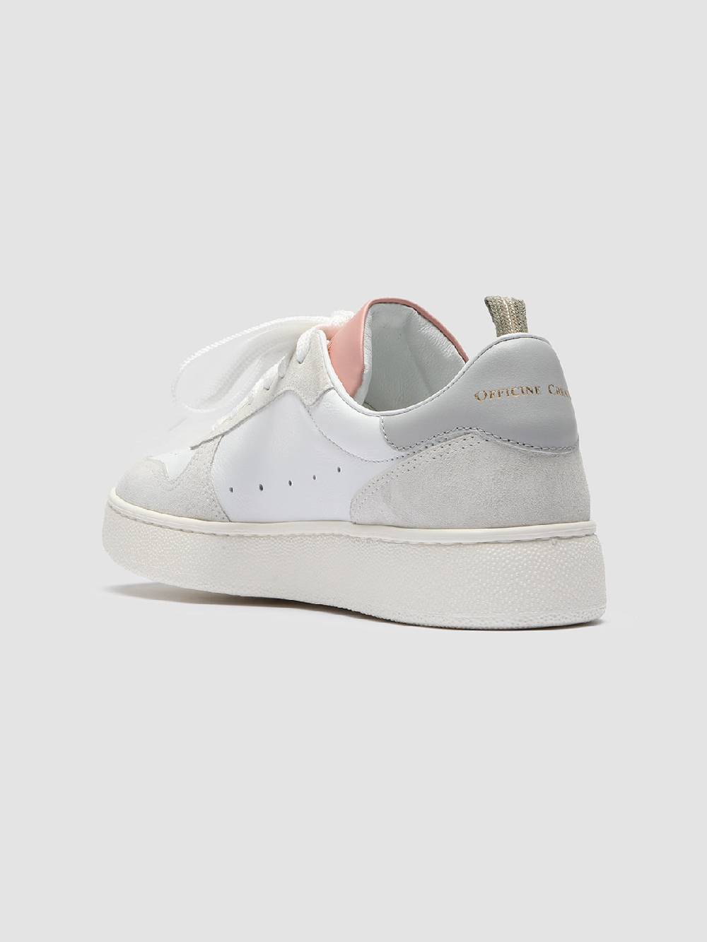 Officine Creative MOWER 110 Sneakers in Pelle Liscia e Scamosciata Bianca Promozione