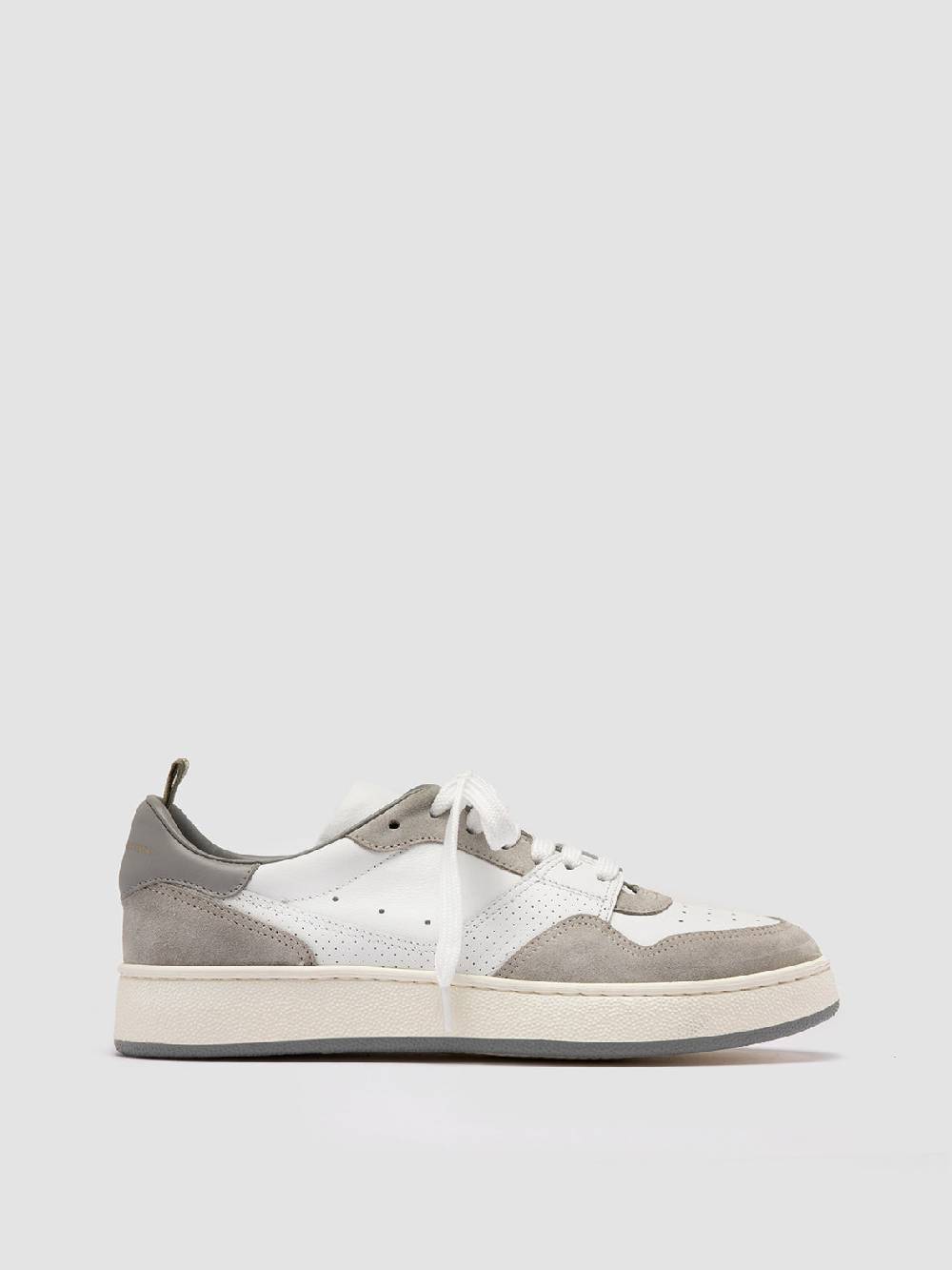 Officine Creative MOWER 120 Sneakers Basse in Pelle e Camoscio Bianca Soddisfazione Garantita