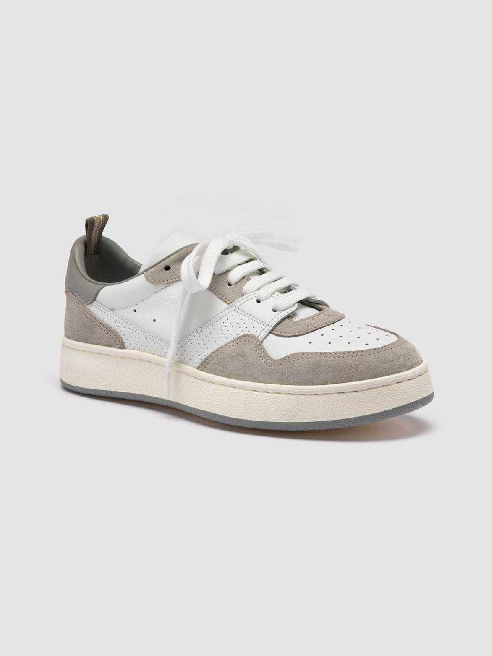 Officine Creative MOWER 120 Sneakers Basse in Pelle e Camoscio Bianca Soddisfazione Garantita