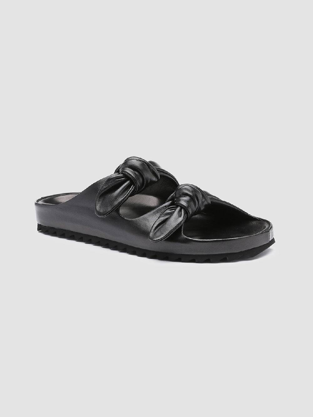Officine Creative PELAGIE 010 Sandali in Pelle Intrecciata Nera Offerta