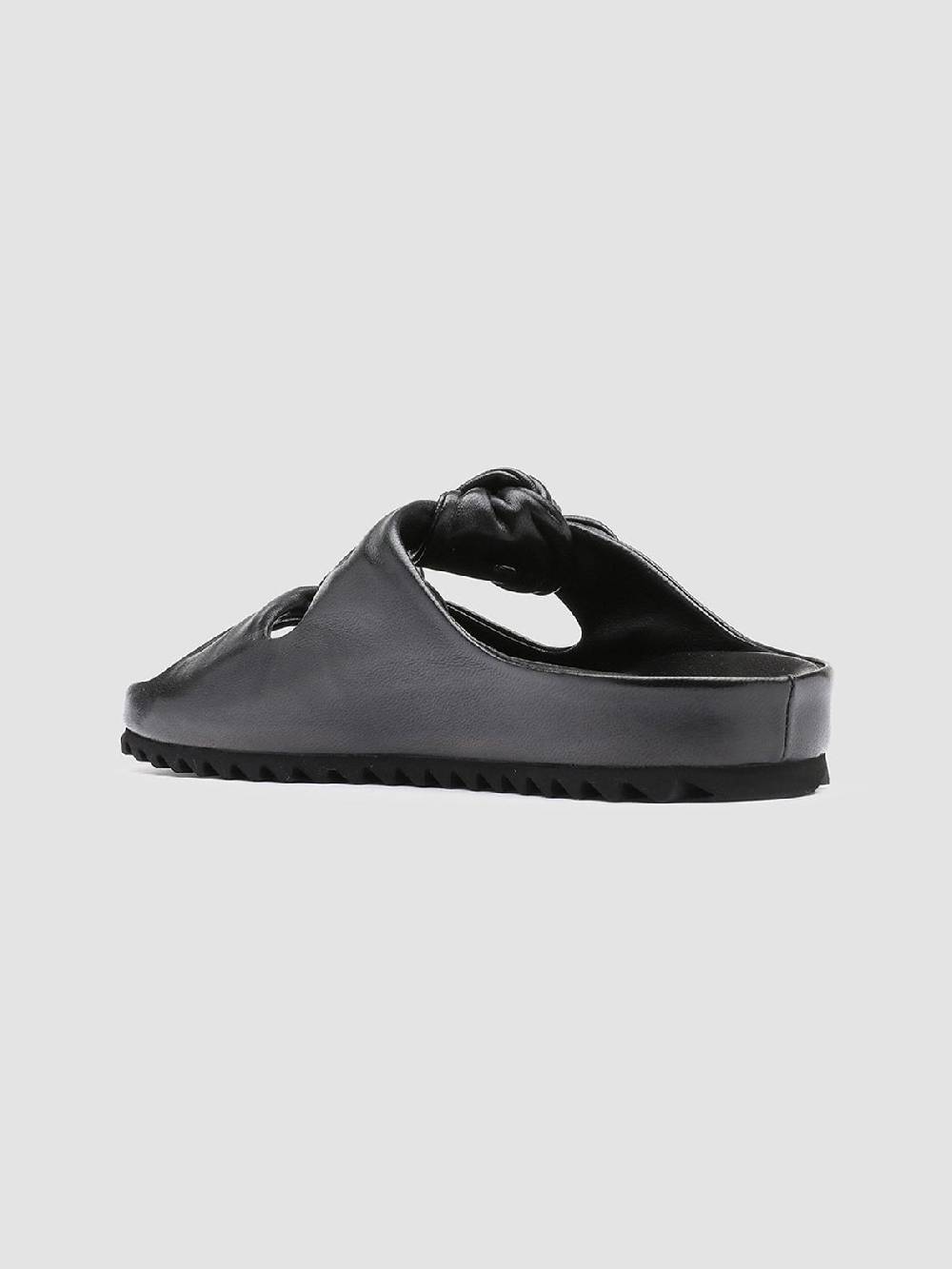 Officine Creative PELAGIE 010 Sandali in Pelle Intrecciata Nera Offerta