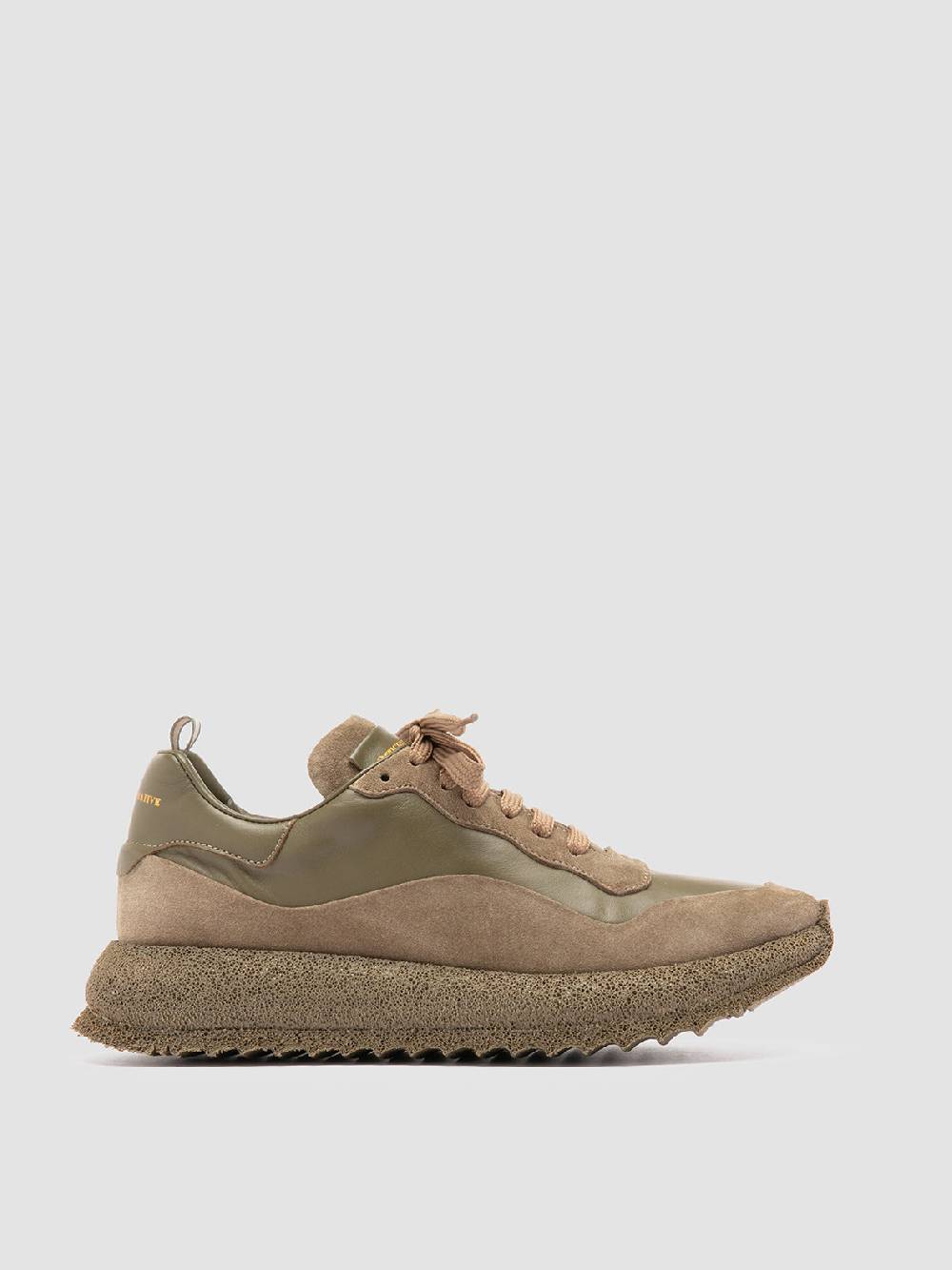 Officine Creative RACE RUBREX 101 Sneakers Basse in Pelle e Camoscio Verde Online