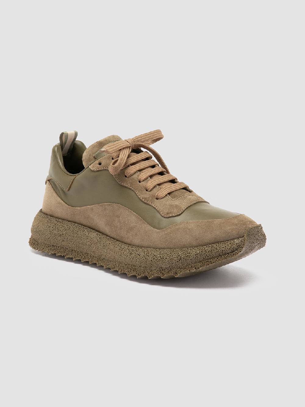 Officine Creative RACE RUBREX 101 Sneakers Basse in Pelle e Camoscio Verde Online