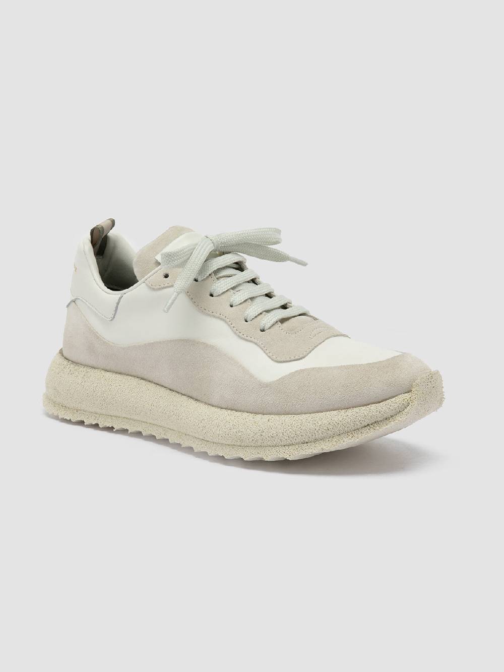 Officine Creative RACE RUBREX 101 Sneakers Basse in Pelle e Camoscio Bianca In Vendita