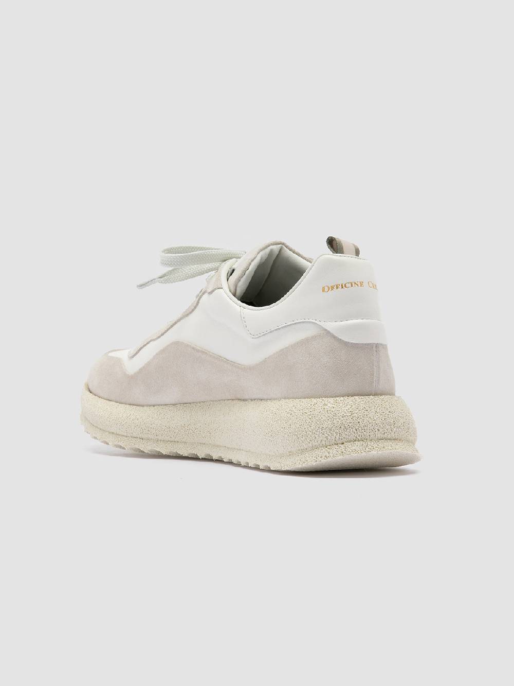 Officine Creative RACE RUBREX 101 Sneakers Basse in Pelle e Camoscio Bianca In Vendita