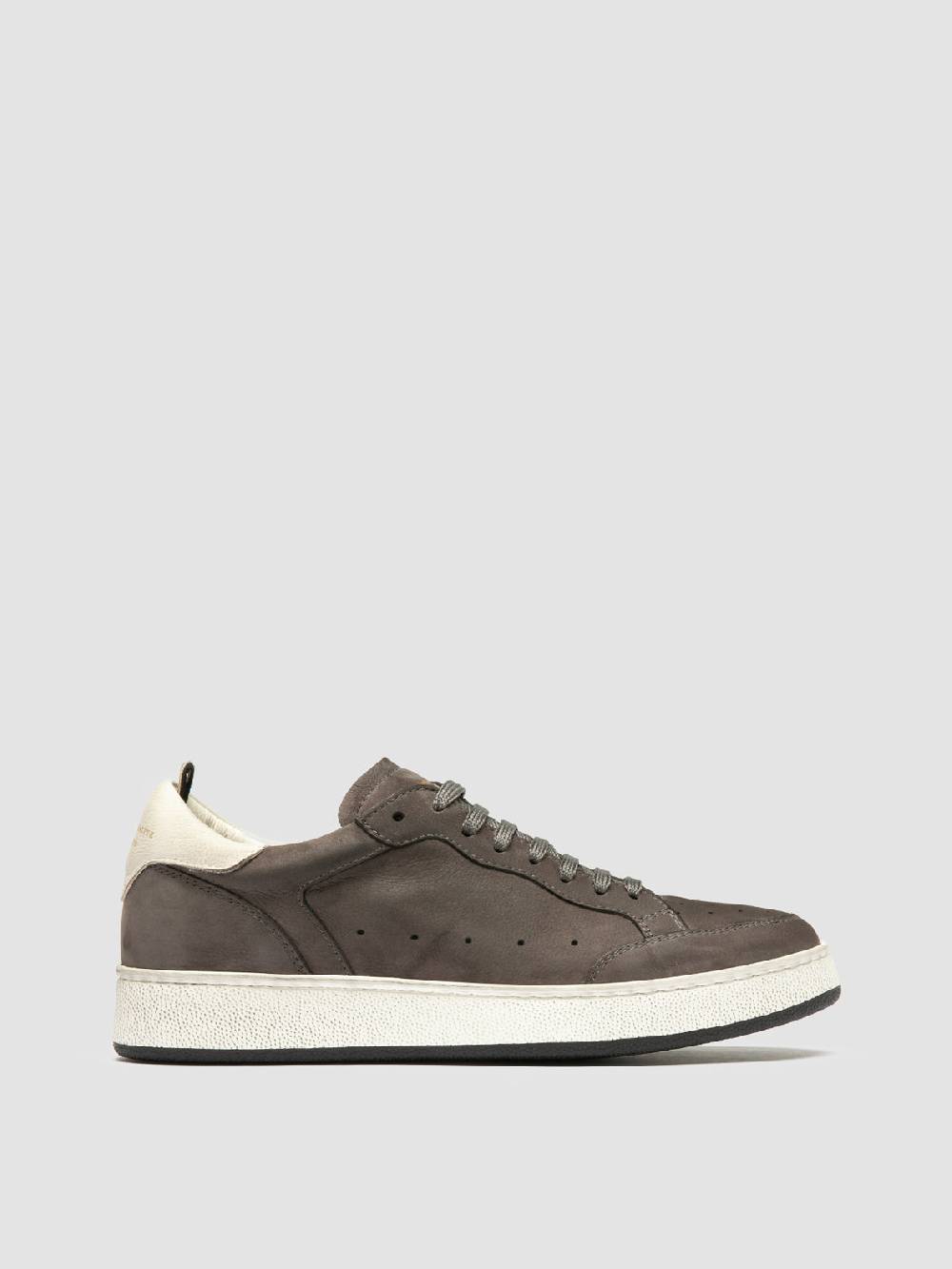 Officine Creative THE ANSWER 102 Sneaker Basse in Nabuk Grigio Saldi Di Fabbrica