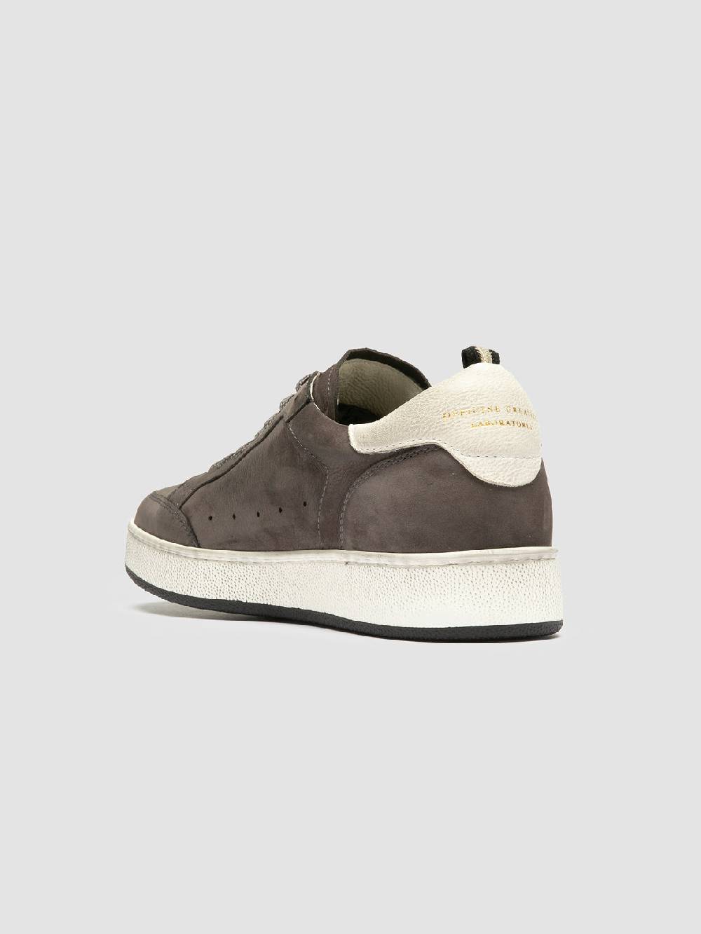 Officine Creative THE ANSWER 102 Sneaker Basse in Nabuk Grigio Saldi Di Fabbrica