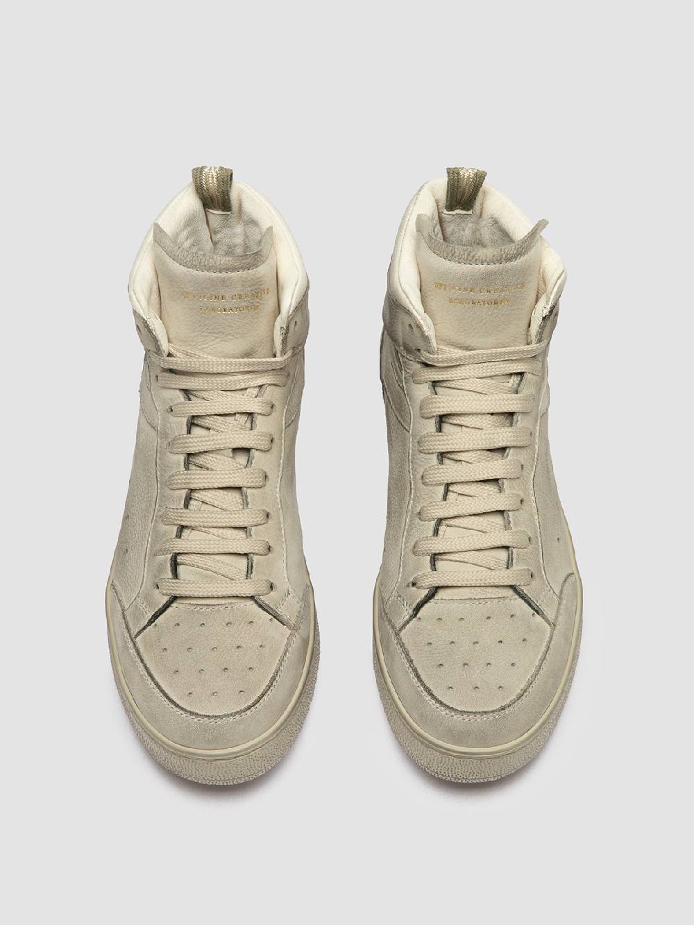 Officine Creative THE ANSWER 108 Sneaker Alte in Nabuk Bianco Sporco Vendite Flash