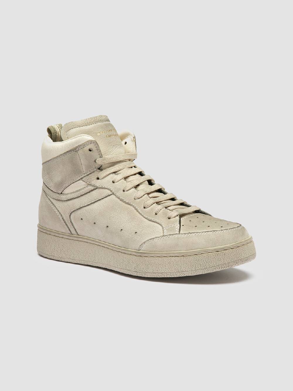 Officine Creative THE ANSWER 108 Sneaker Alte in Nabuk Bianco Sporco Vendite Flash