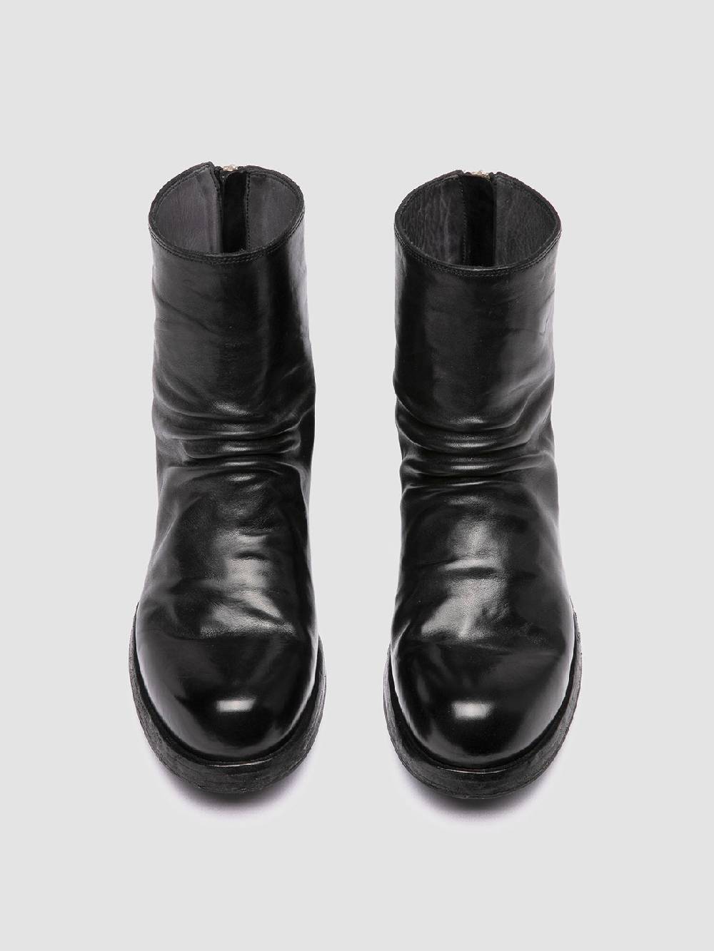 Officine Creative BULLA DD 303 Stivali con Zip in Pelle Nera Nuova