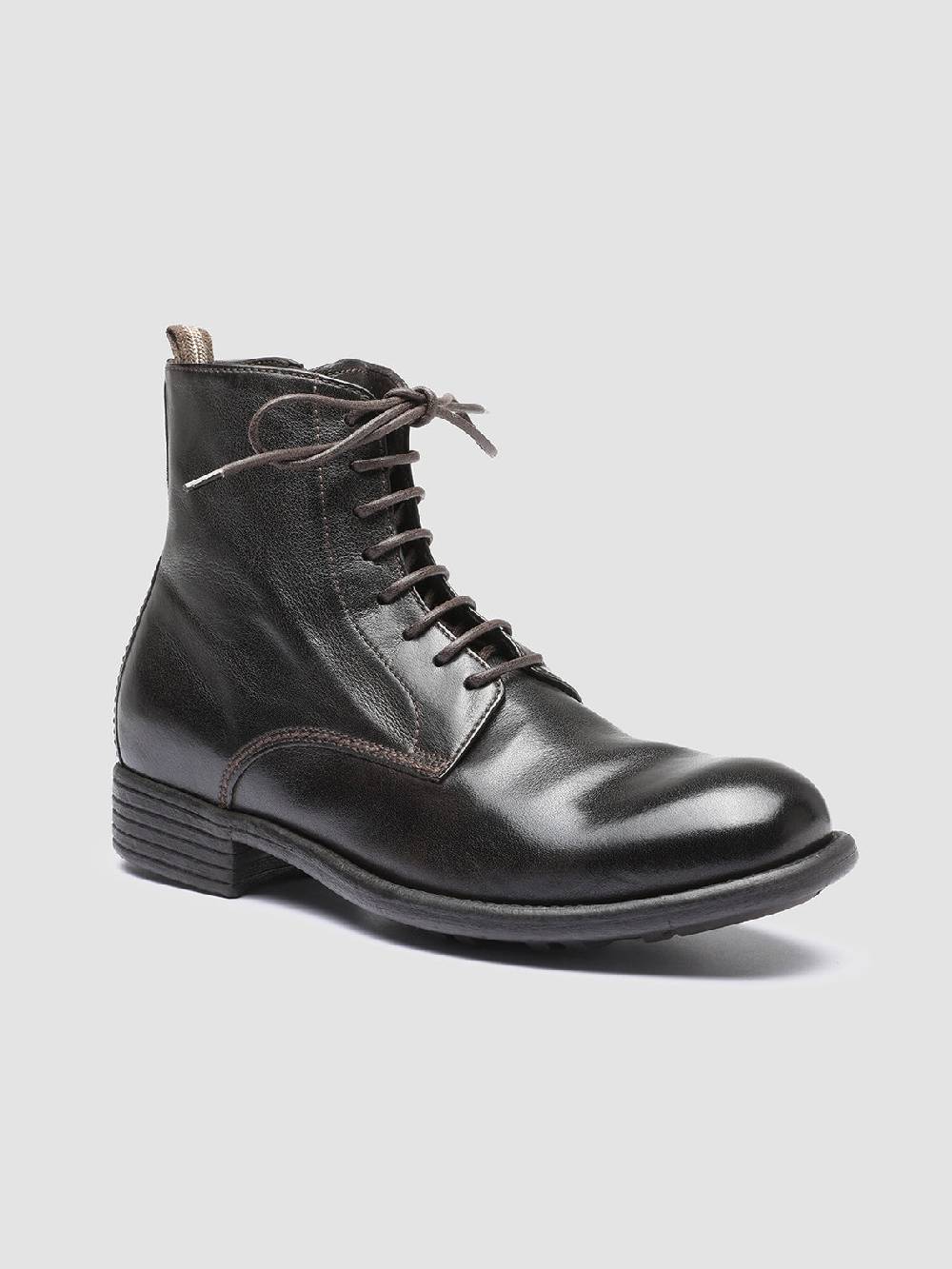 Officine Creative CALIXTE 002 Stivaletti in Pelle Marrone con Zip Spedizione gratuita