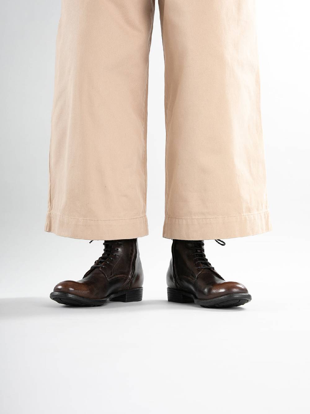 Officine Creative CALIXTE 002 Stivaletti in Pelle Marrone con Zip Spedizione gratuita
