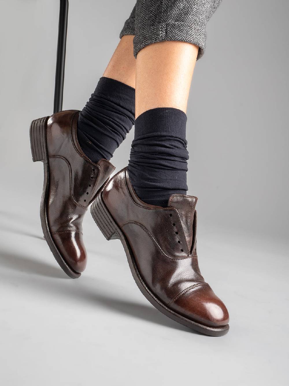 Officine Creative CALIXTE 003 Oxford in Pelle Nera Sconto di tempo limitato