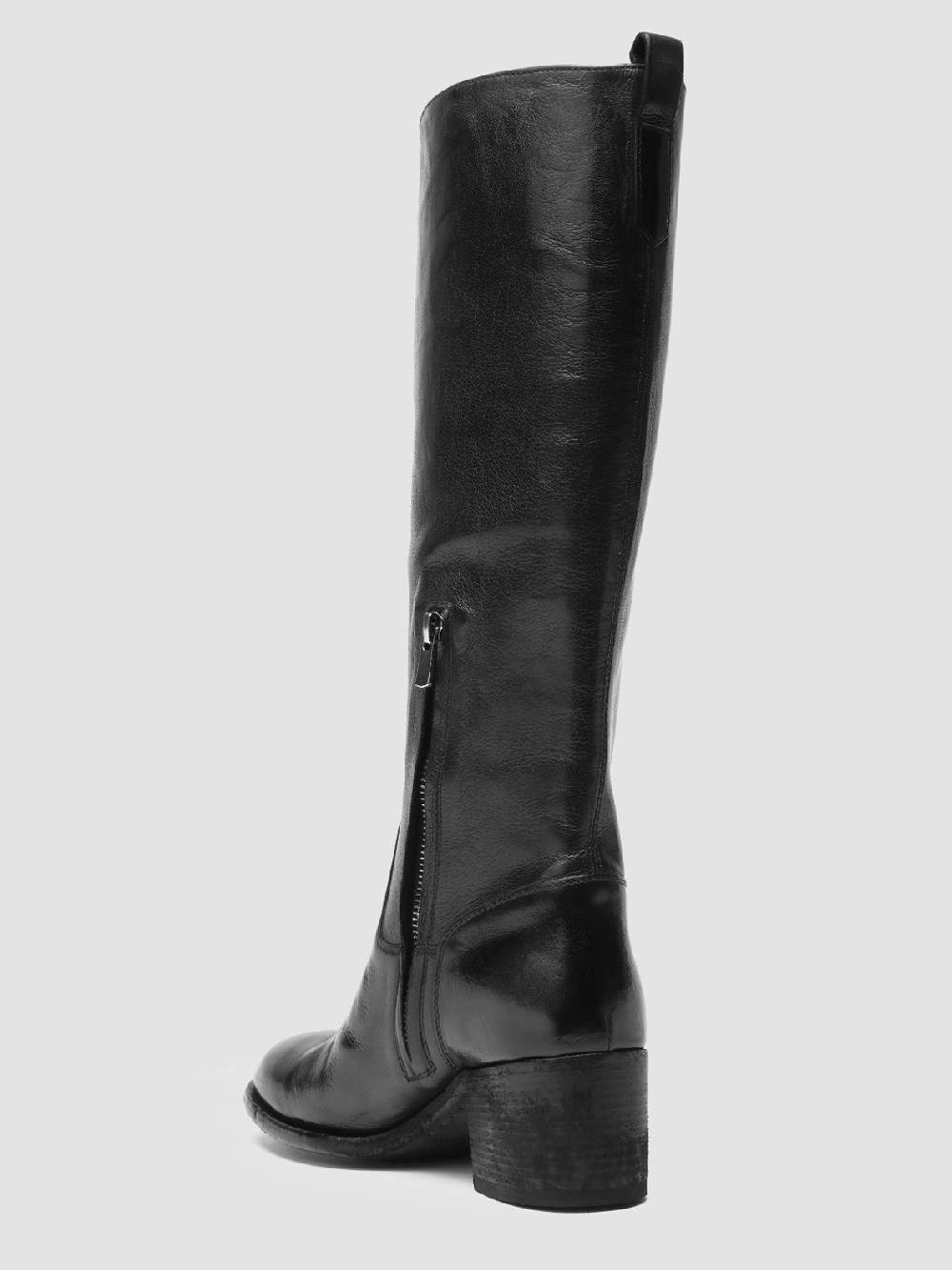 Officine Creative DENNER 116 Stivali Zip in Pelle Nera Grande vendita
