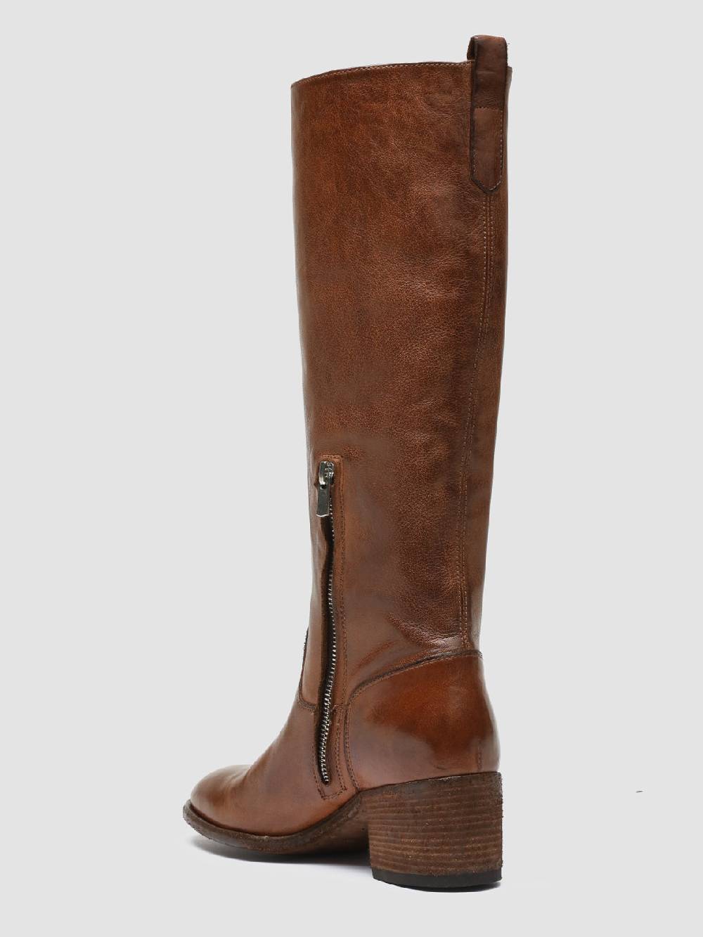 Officine Creative DENNER 116 Stivali Zip in Pelle Marrone Flash Sale