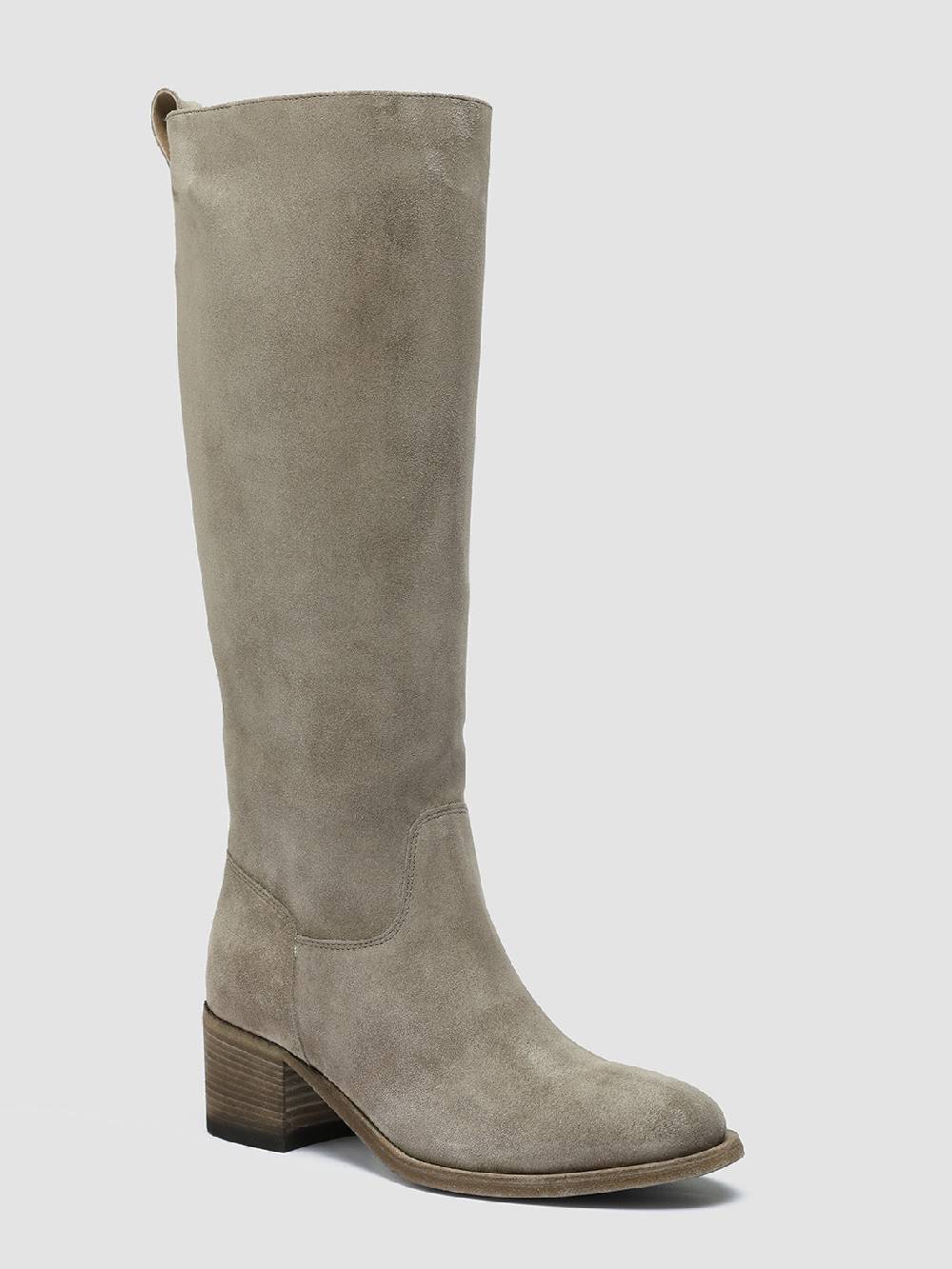 Officine Creative DENNER 116 Stivali Zip in Camoscio Grigio Fornitura limitata