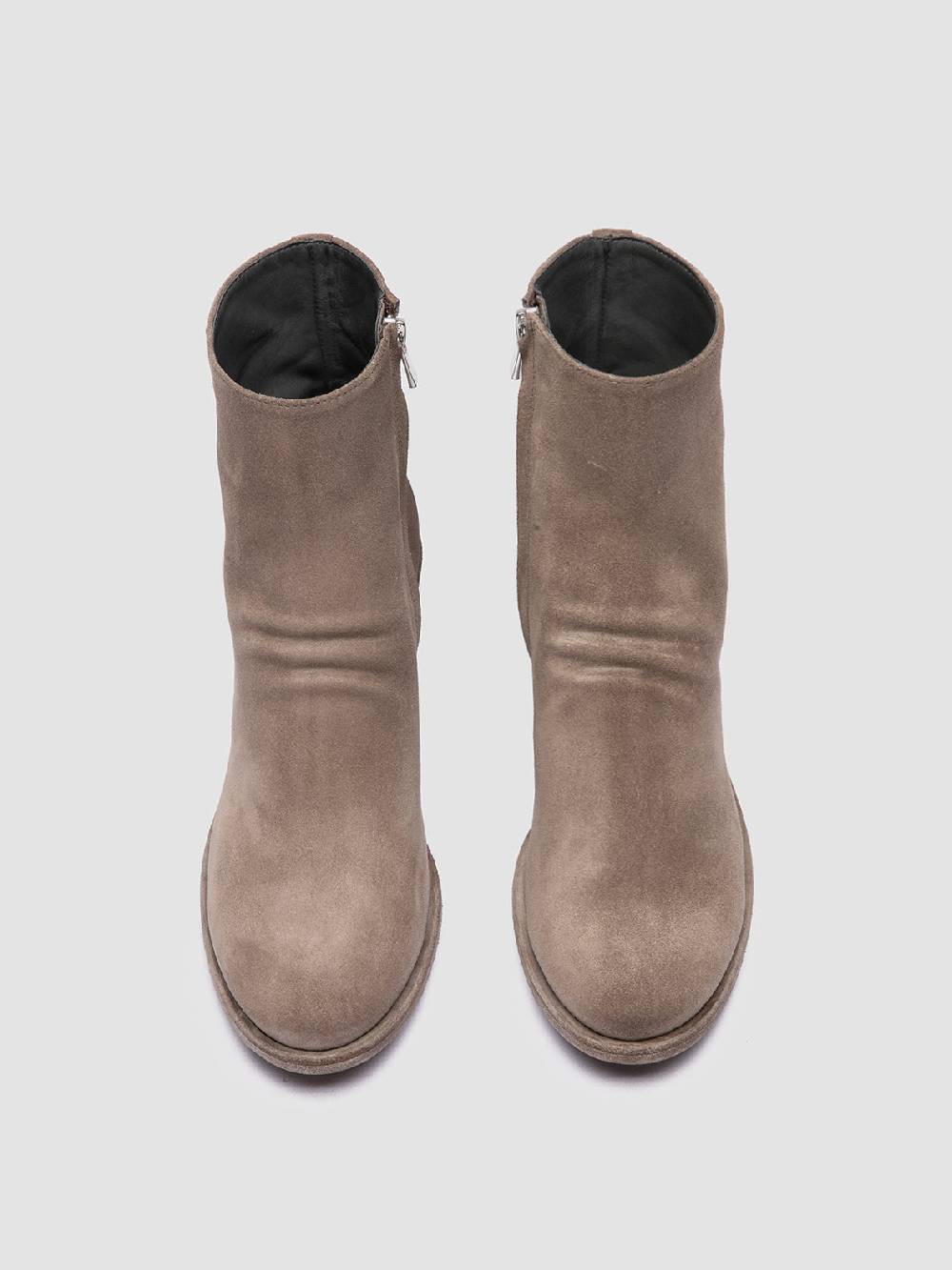 Officine Creative GODEAU 001 Stivali con Zip in Pelle Scamosciata Tortora Cyber Monday