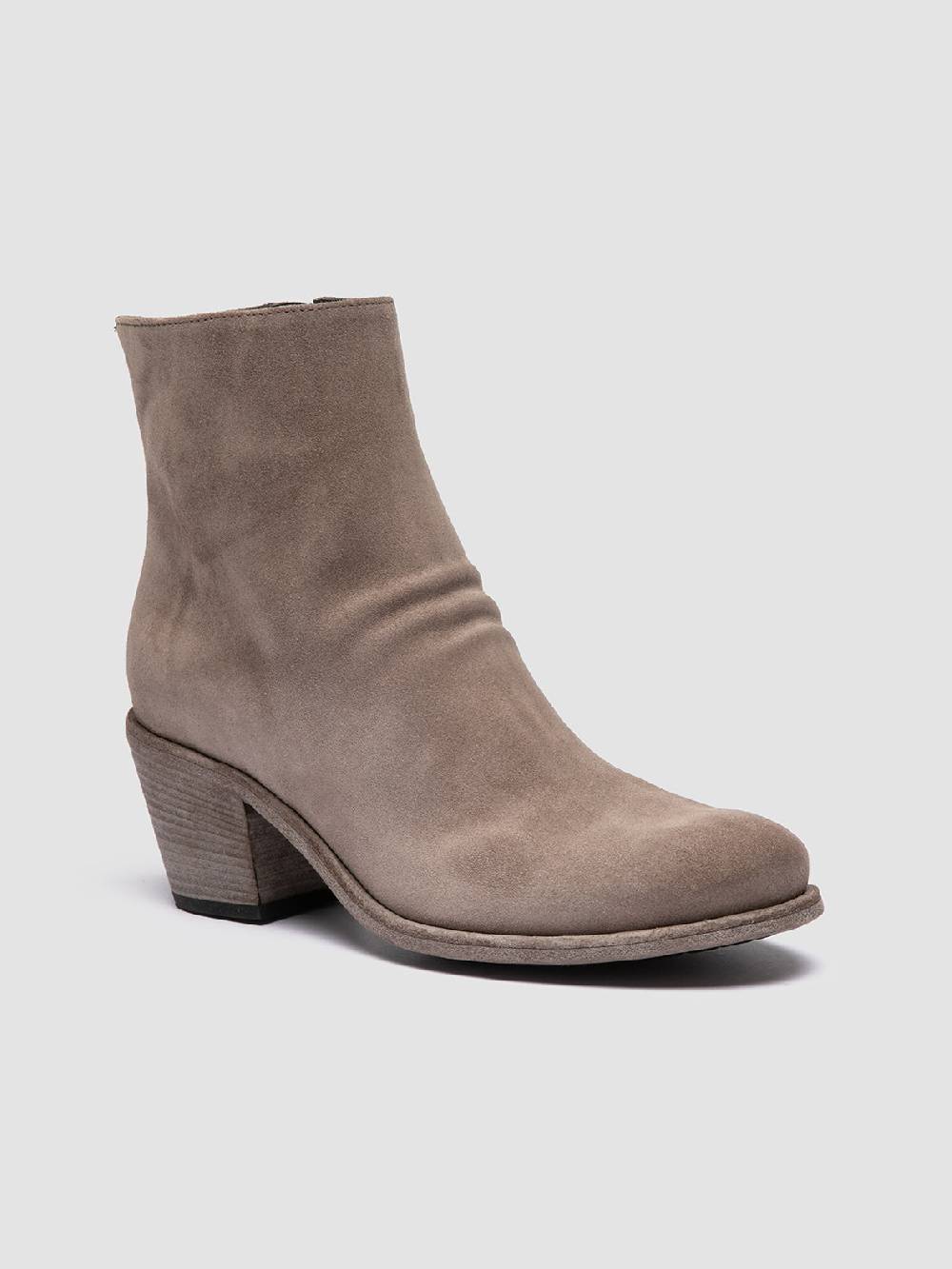 Officine Creative GODEAU 001 Stivali con Zip in Pelle Scamosciata Tortora Cyber Monday