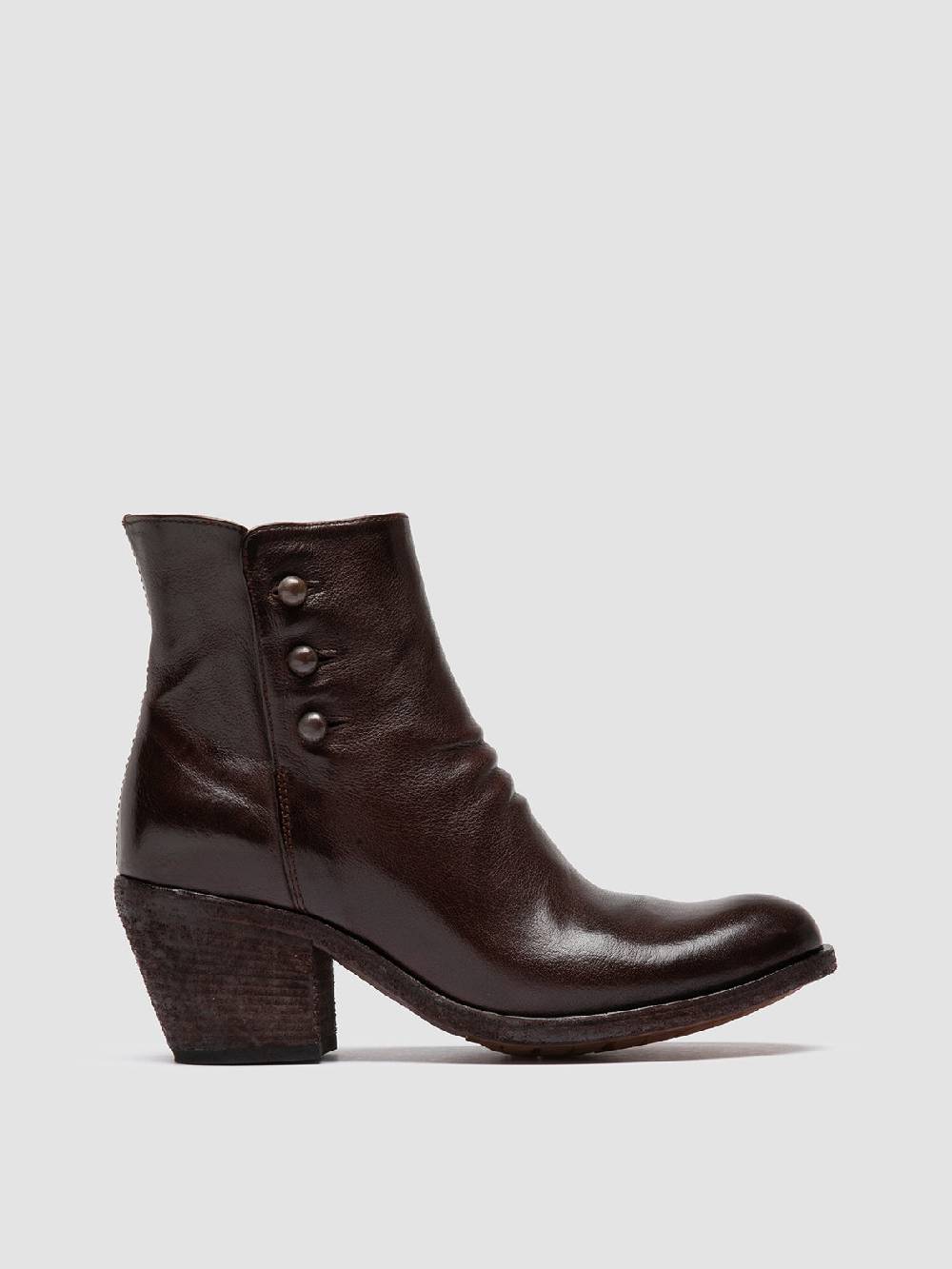 Officine Creative GODEAU 004 Stivali con Zip in Pelle Marrone Offerta natalizia
